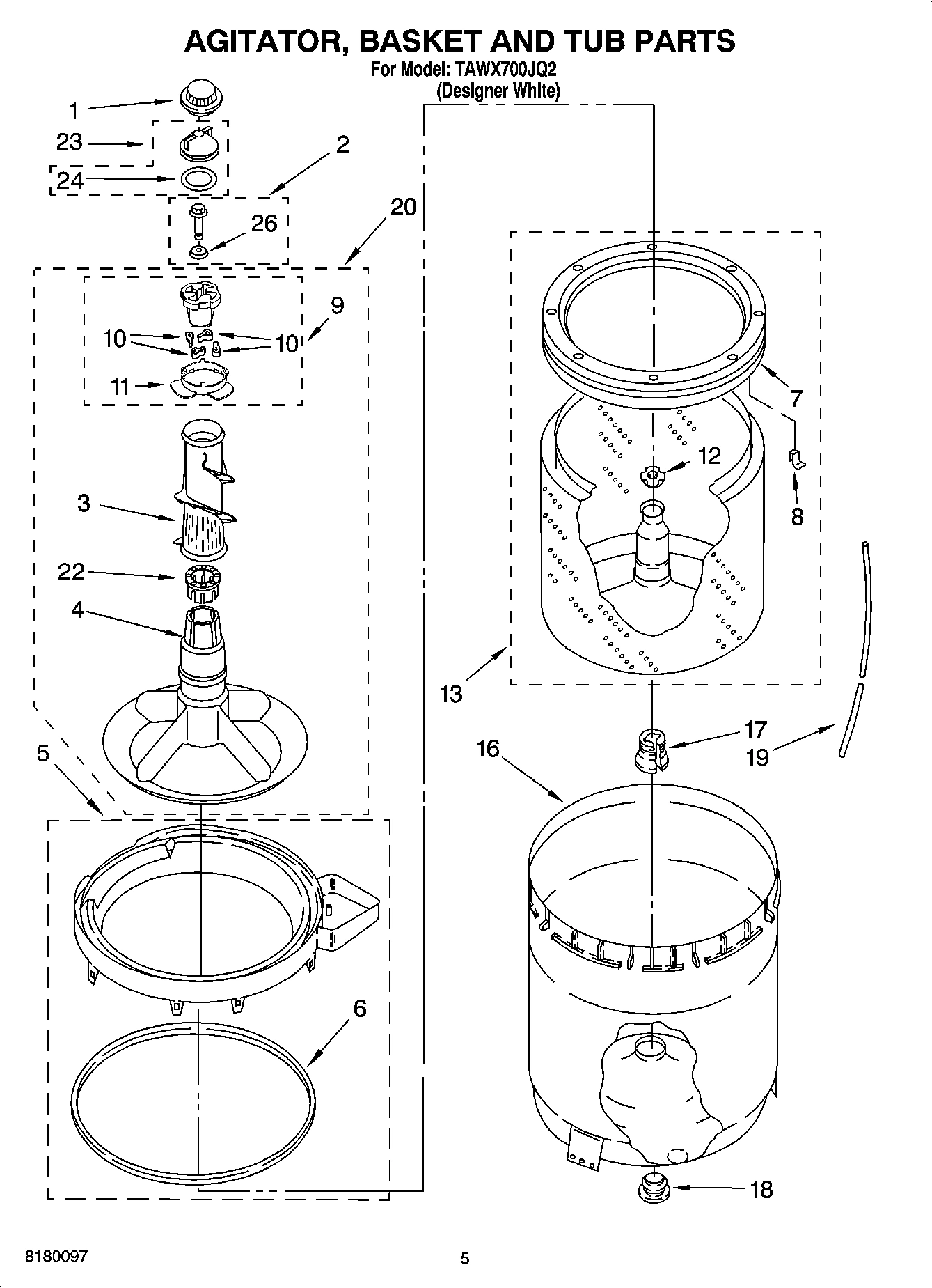 03 - AGITATOR, BASKET AND TUB PARTS