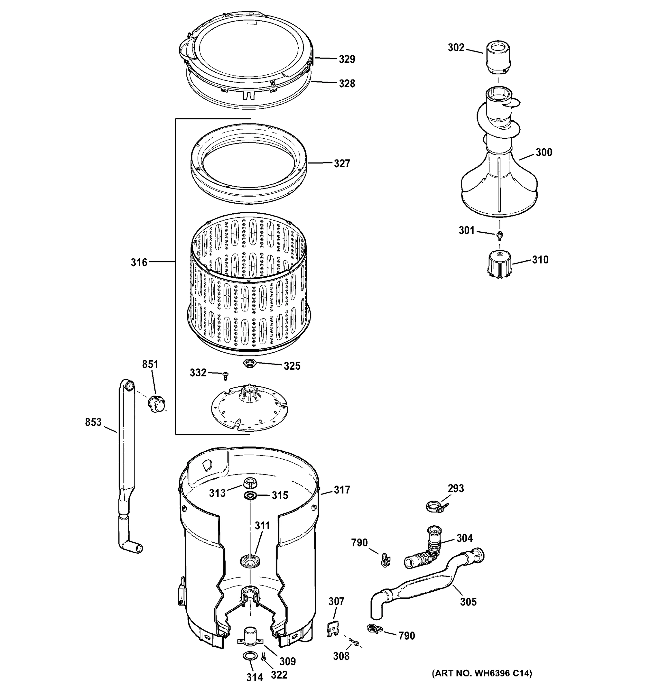 TUB, BASKET & AGITATOR