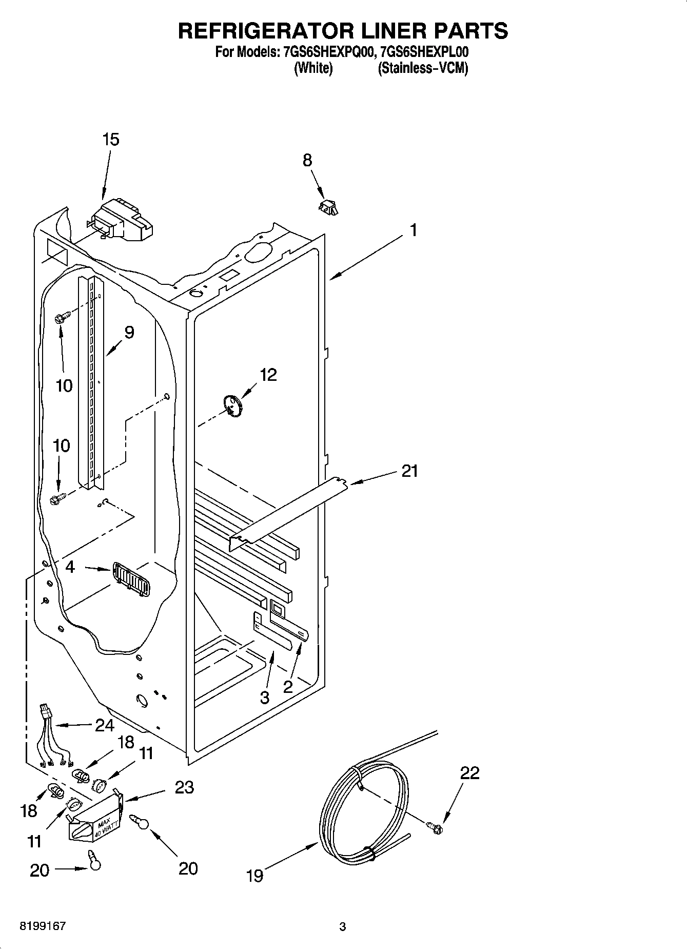 02 - REFRIGERATOR LINER PARTS