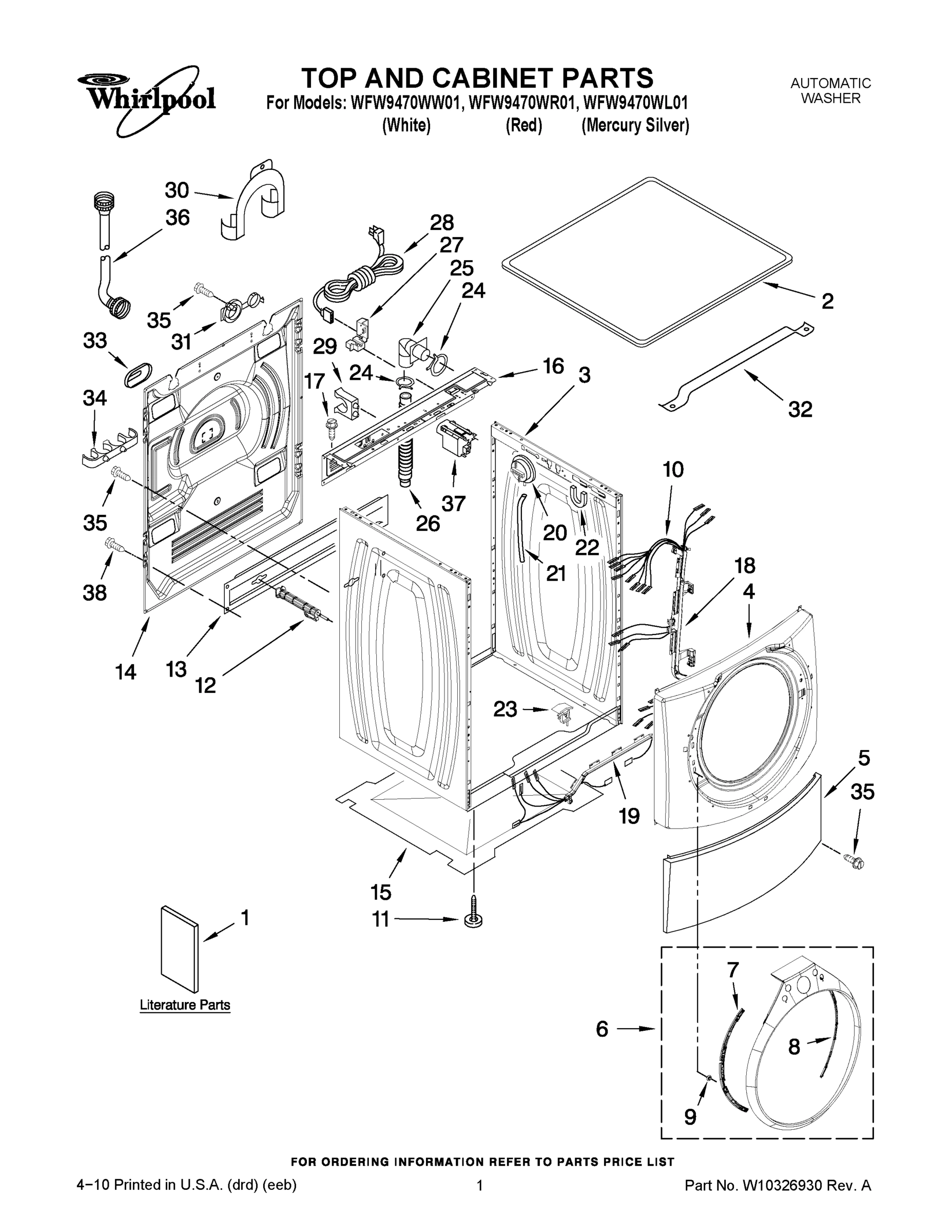 01 - TOP AND CABINET PARTS