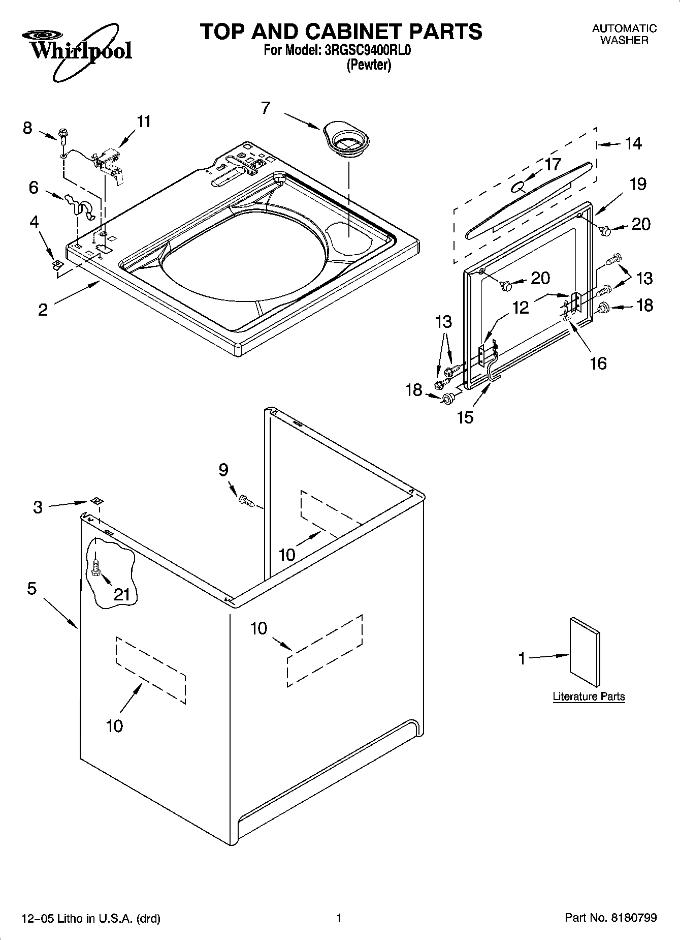 01 - TOP AND CABINET PARTS