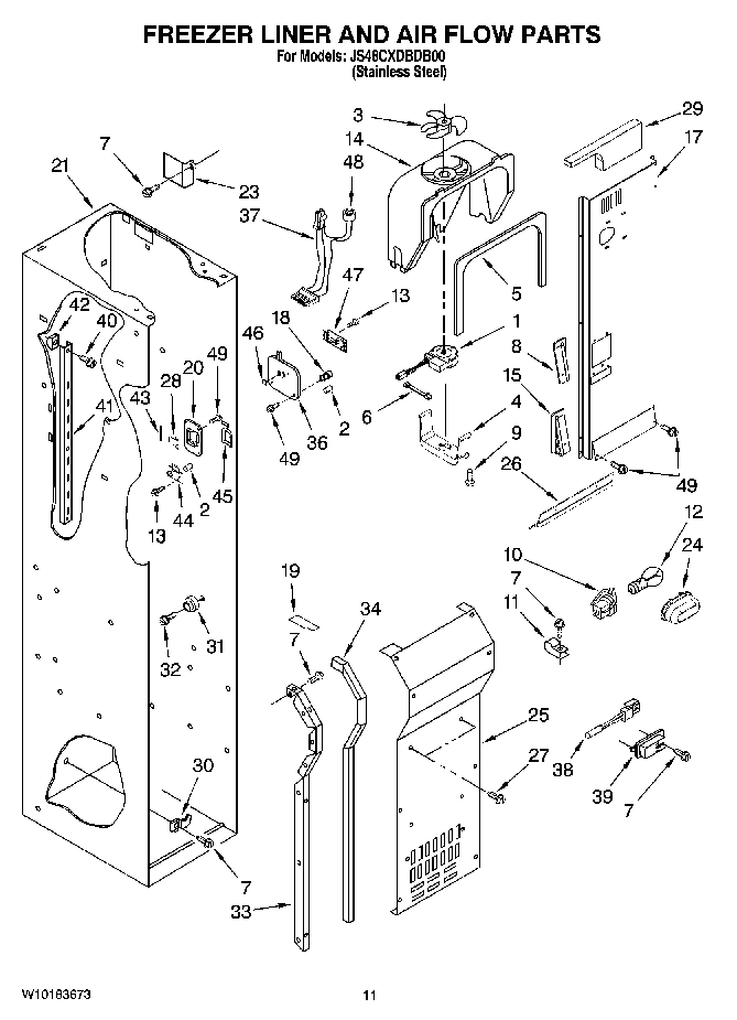 08 - FREEZER LINER AND AIR FLOW PARTS