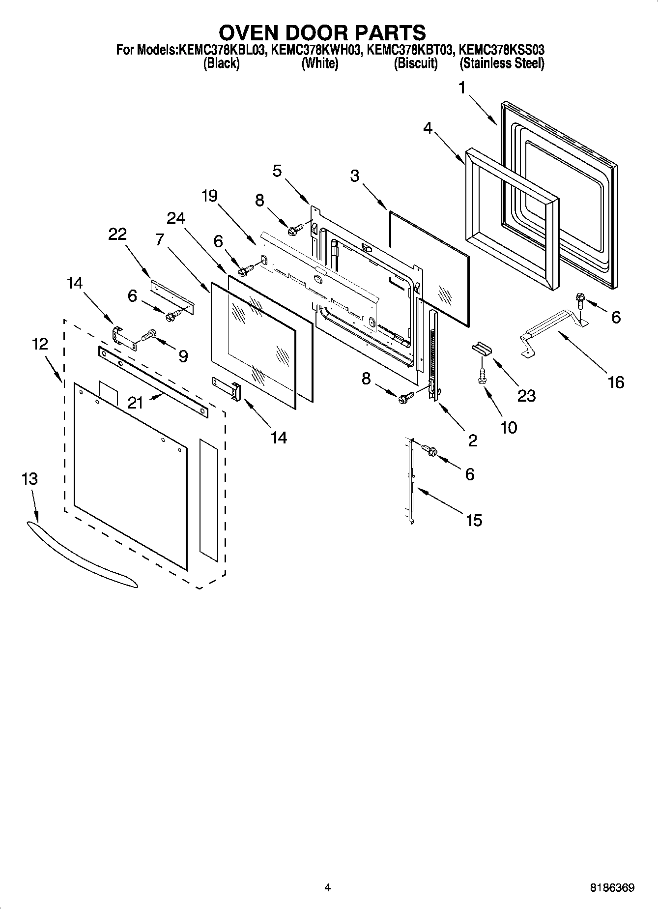 03 - OVEN DOOR PARTS