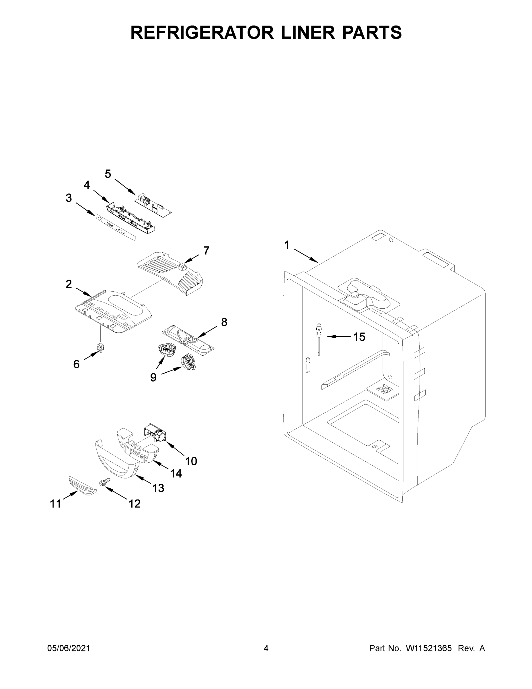 03 - REFRIGERATOR LINER PARTS