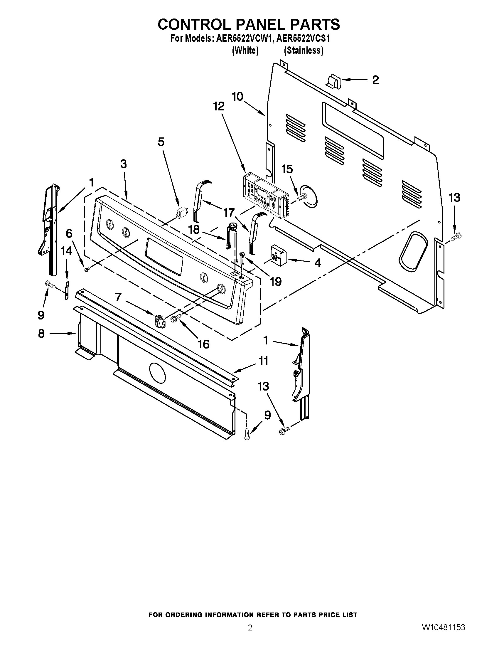 02 - CONTROL PANEL PARTS
