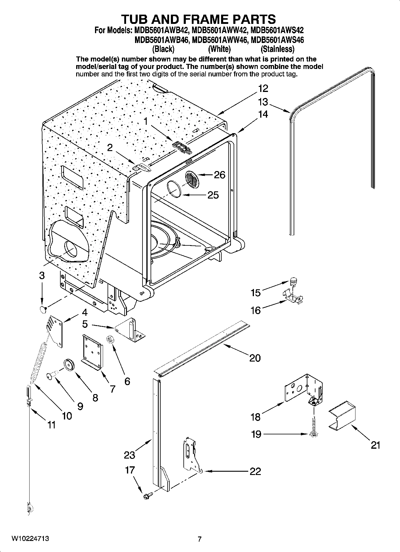07 - TUB AND FRAME PARTS