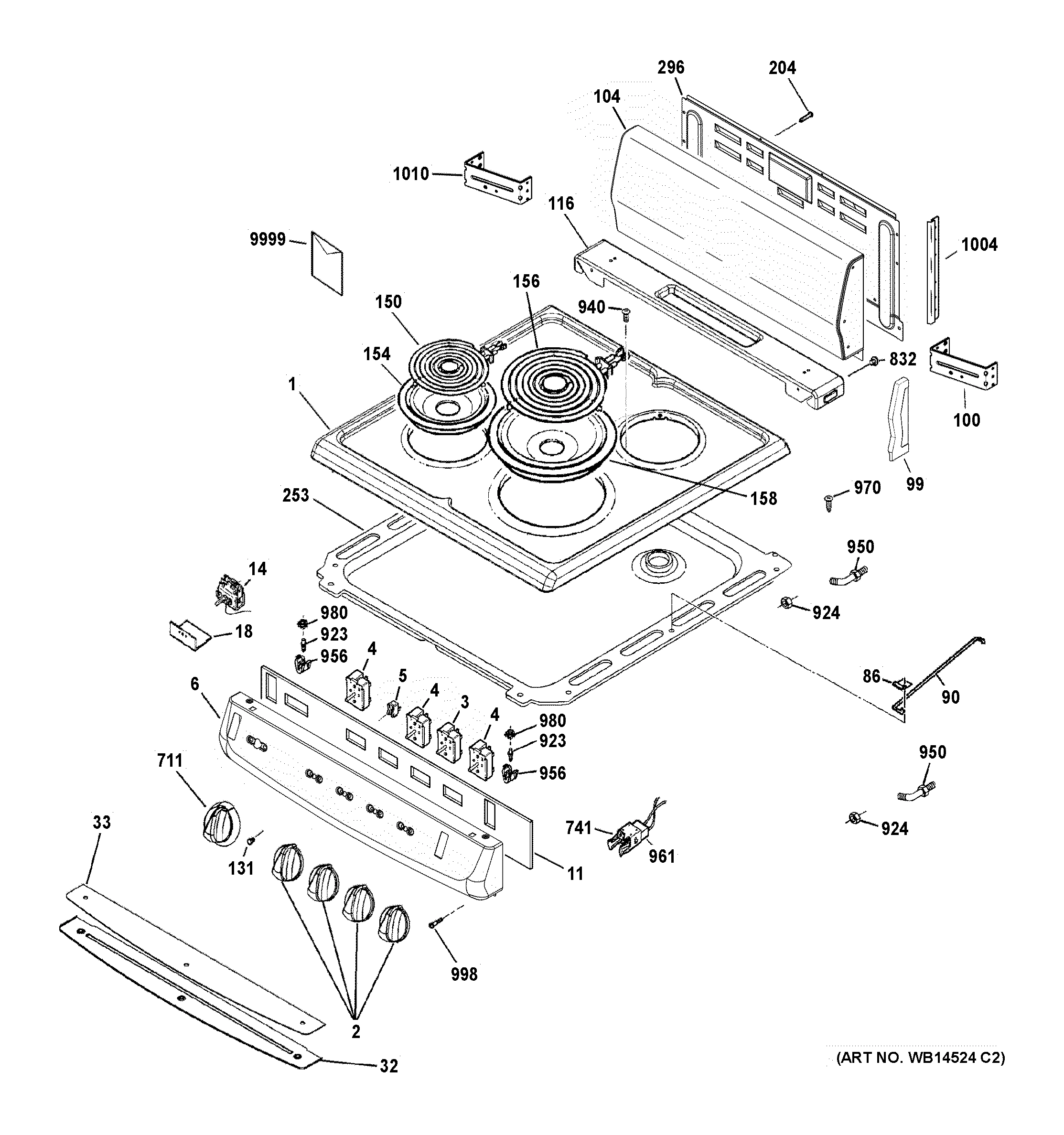 CONTROL PANEL & COOKTOP