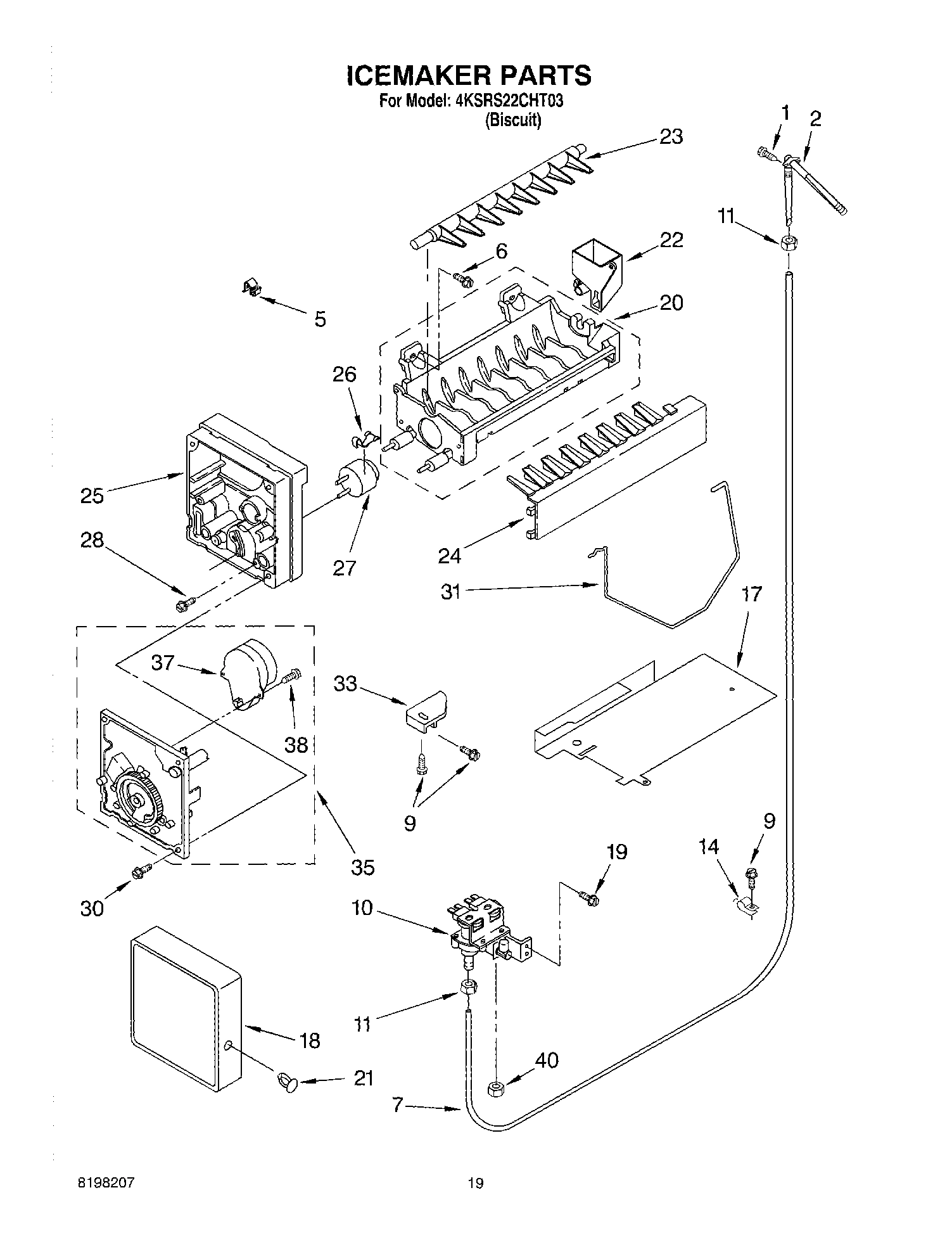 12 - ICEMAKER PARTS, PARTS NOT ILLUSTRATED
