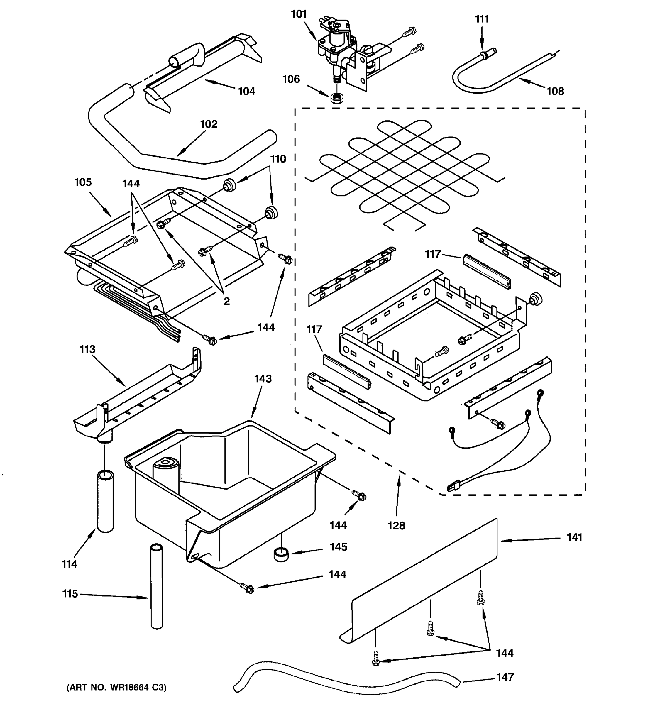 EVAPORATOR, ICE CUTTER GRID & WATER PARTS