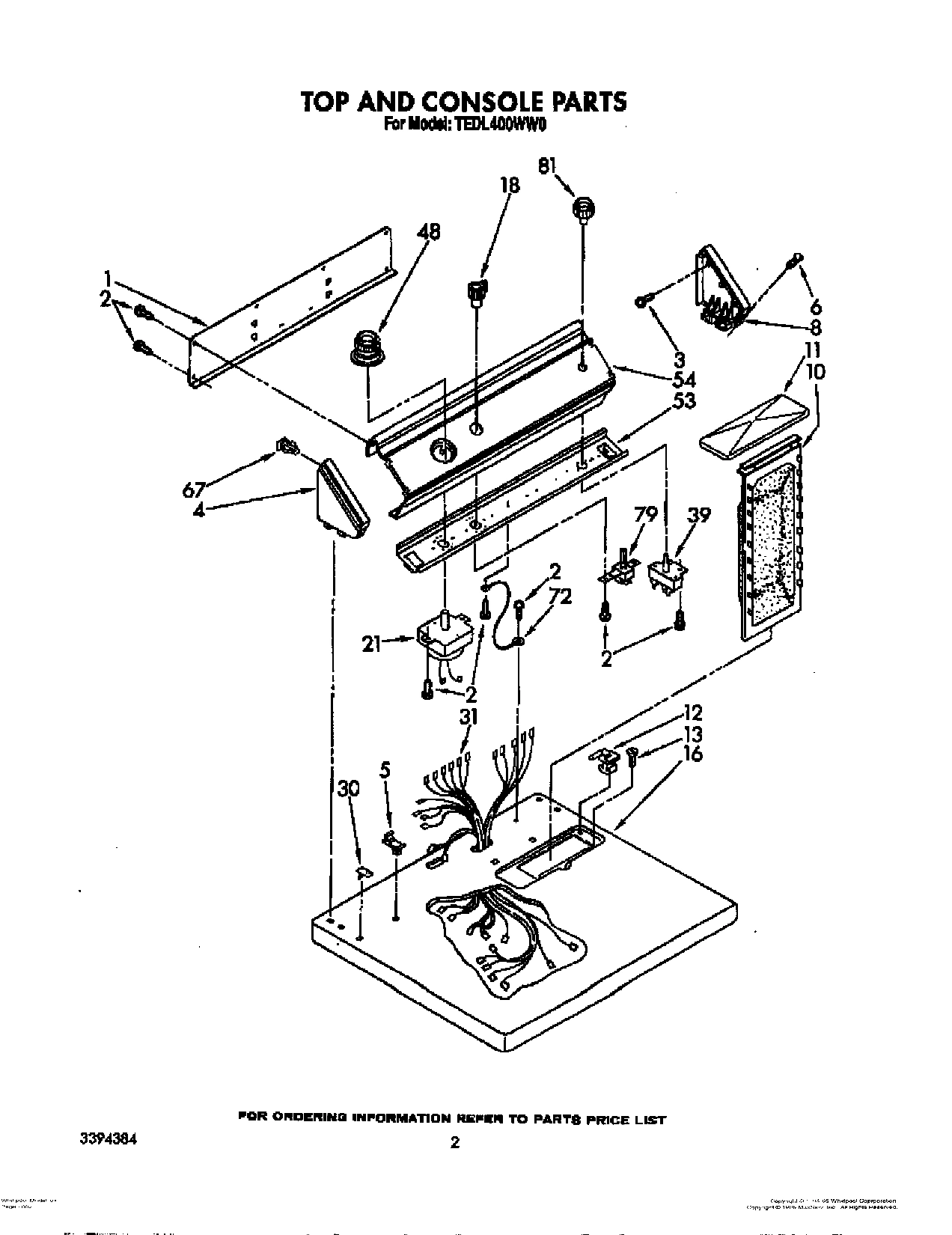 02 - TOP AND CONSOLE PARTS