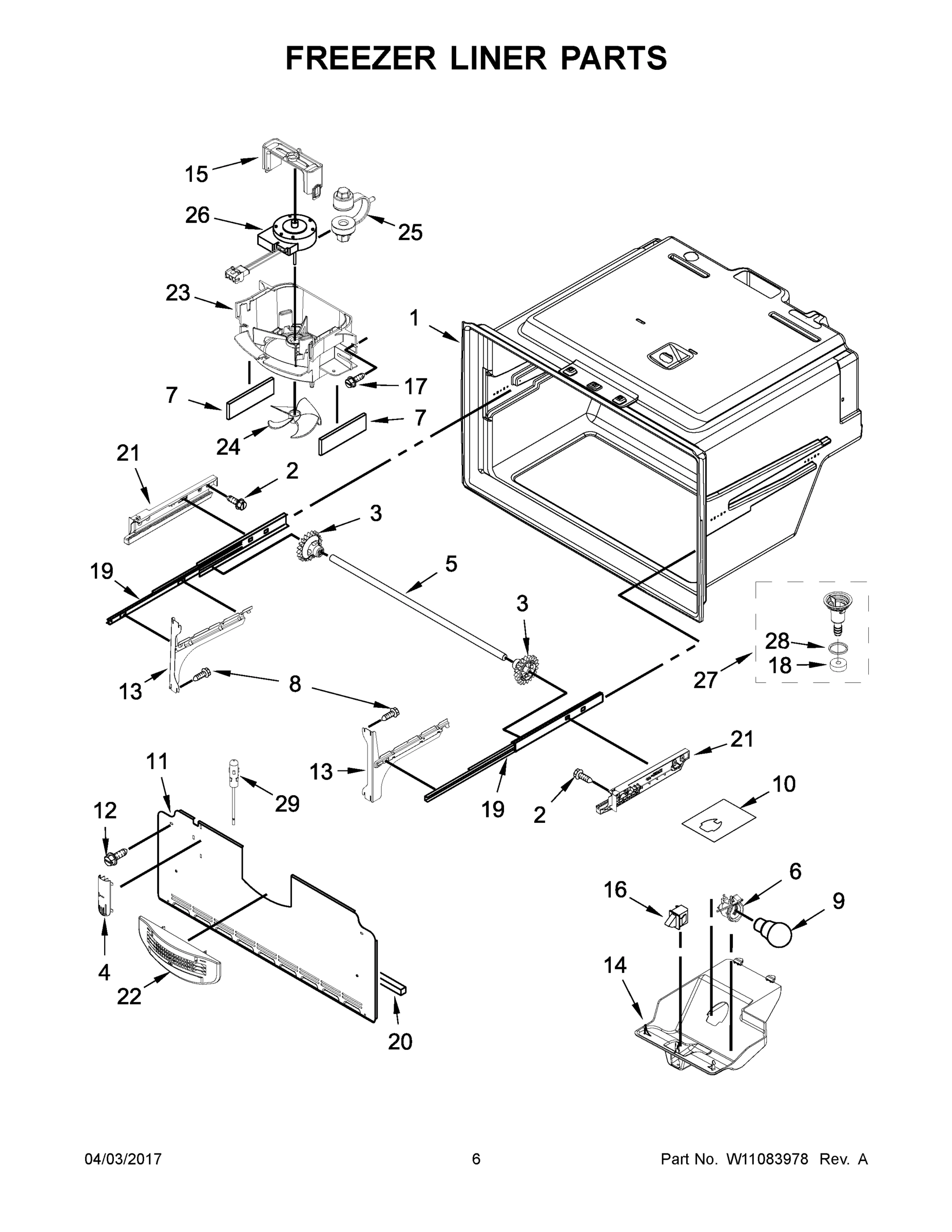 04 - FREEZER LINER PARTS