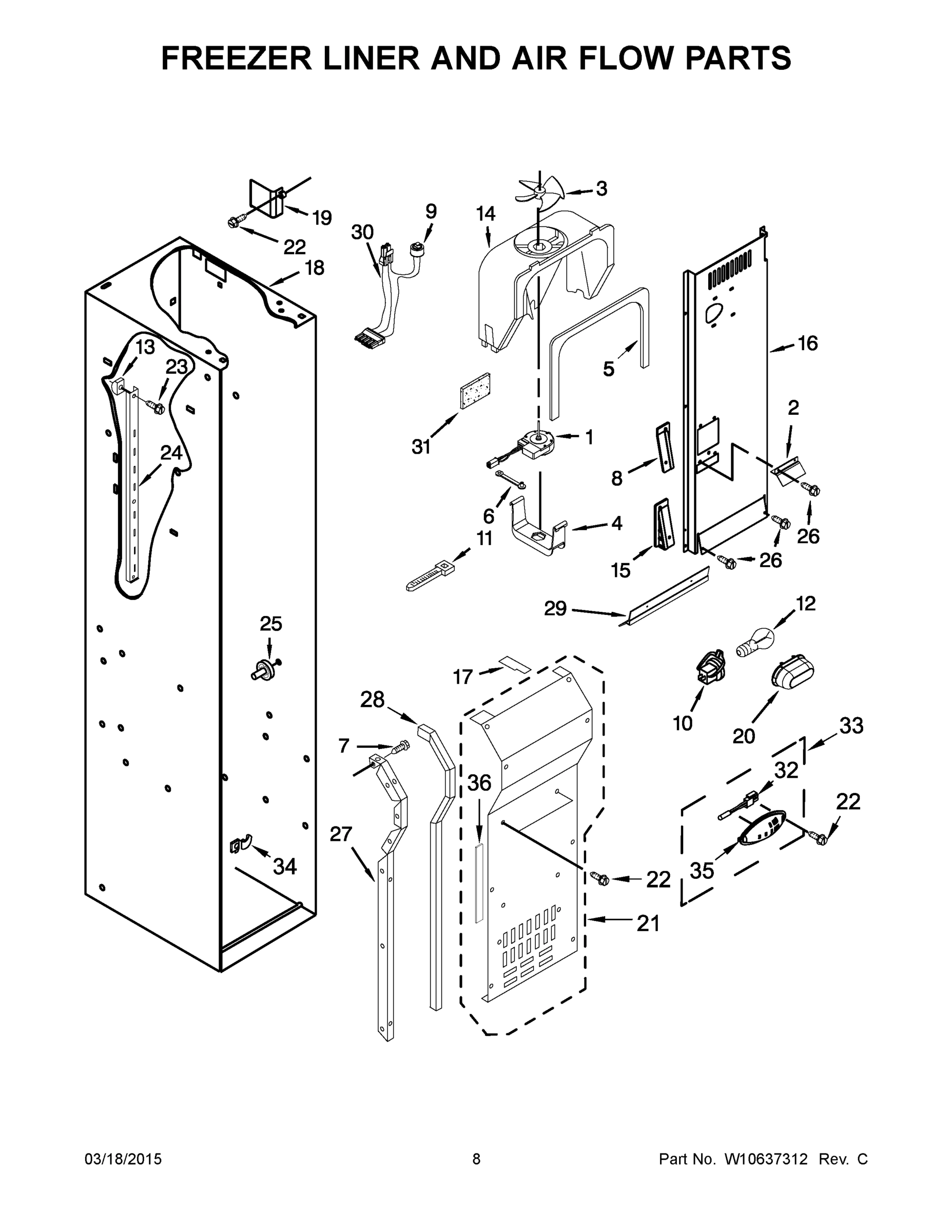 05 - FREEZER LINER AND AIR FLOW PARTS
