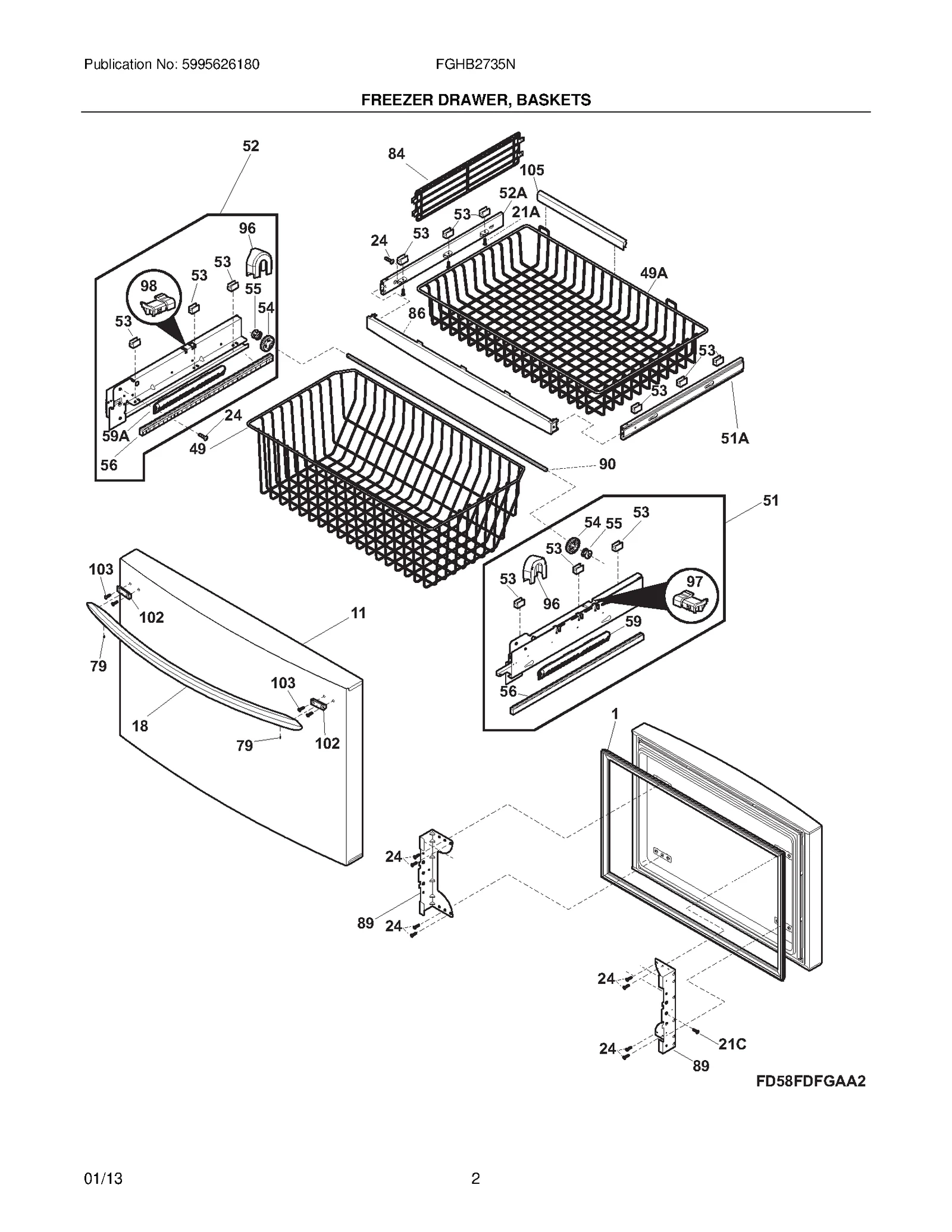 FREEZER DRAWER, BASKETS