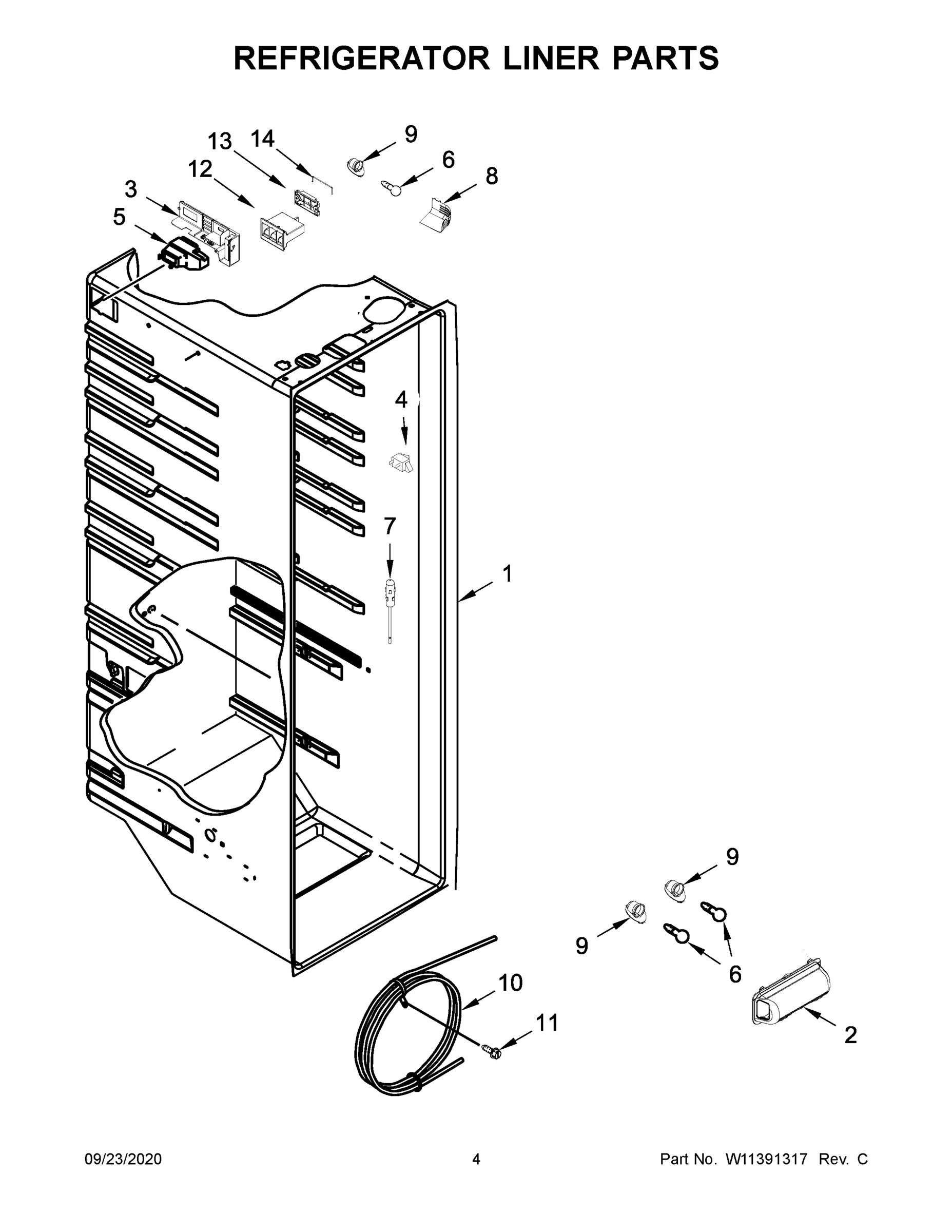 03 - REFRIGERATOR LINER PARTS
