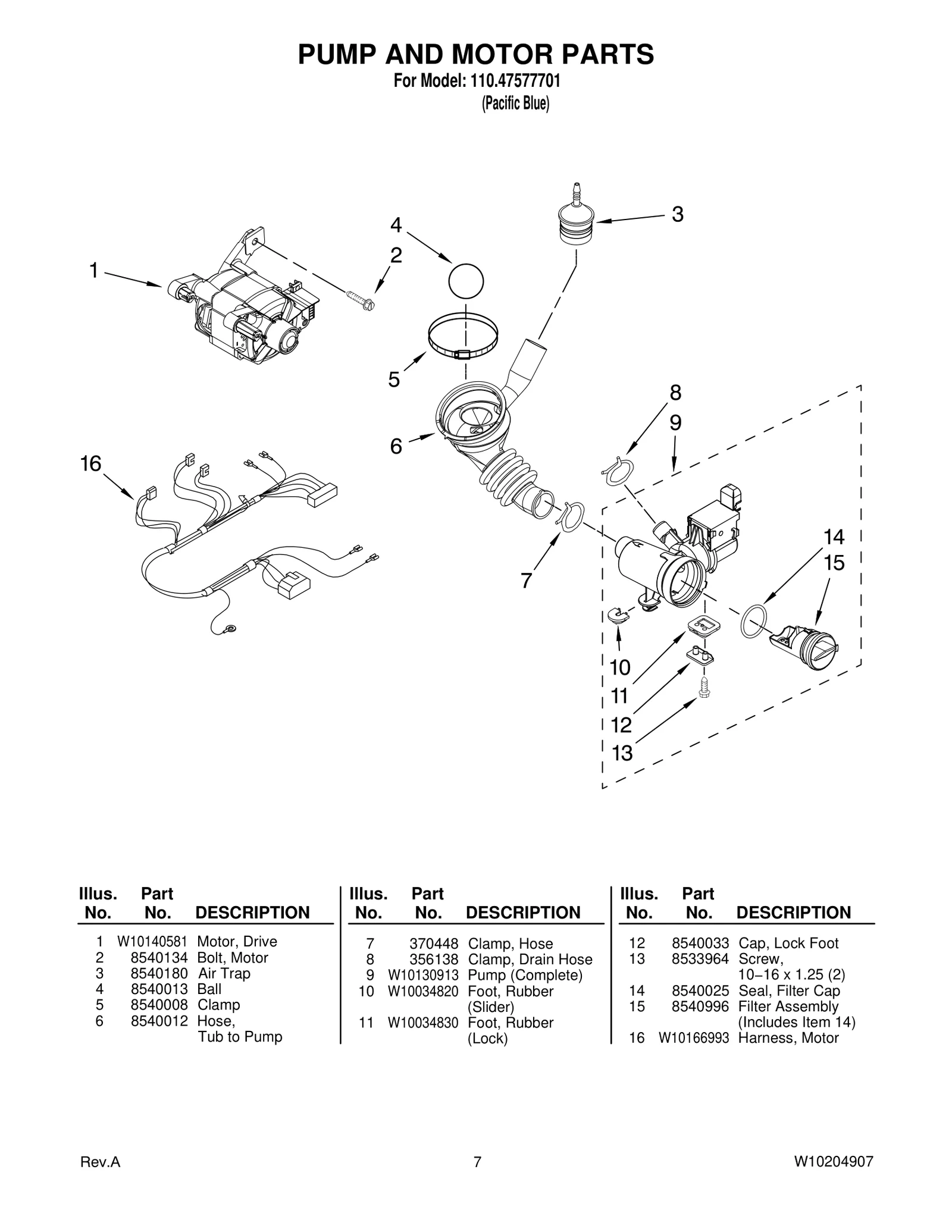 PUMP AND MOTOR PARTS