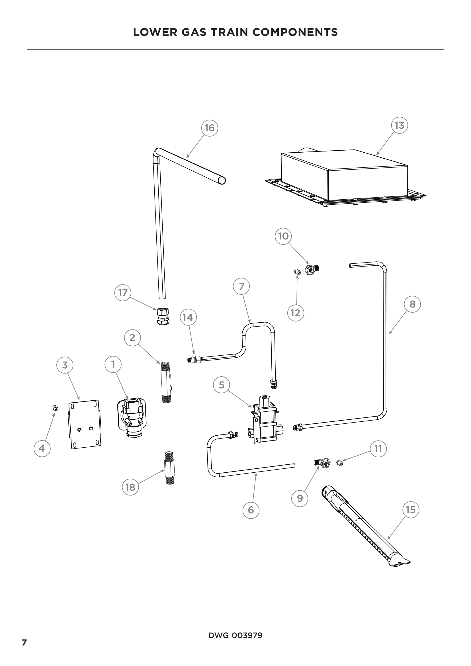 LOWER GAS TRAIN COMPONENTS
