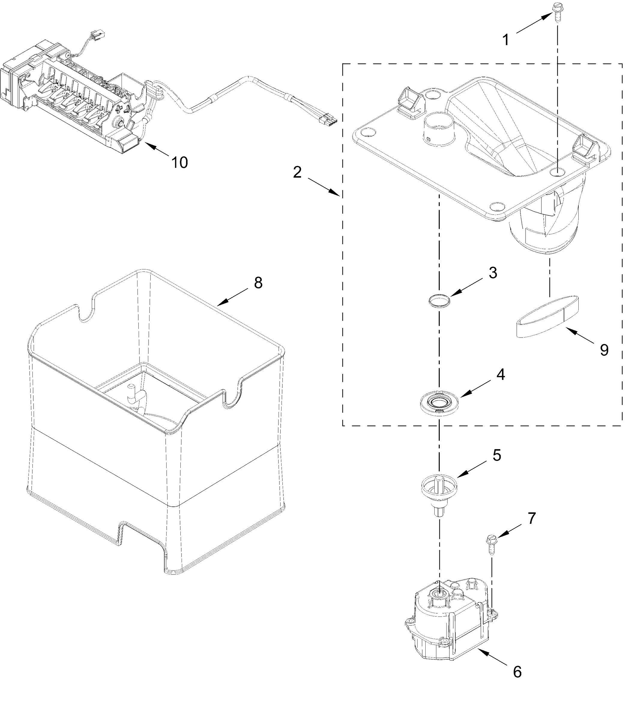 ICEMAKER AND ICE CONTAINER PARTS