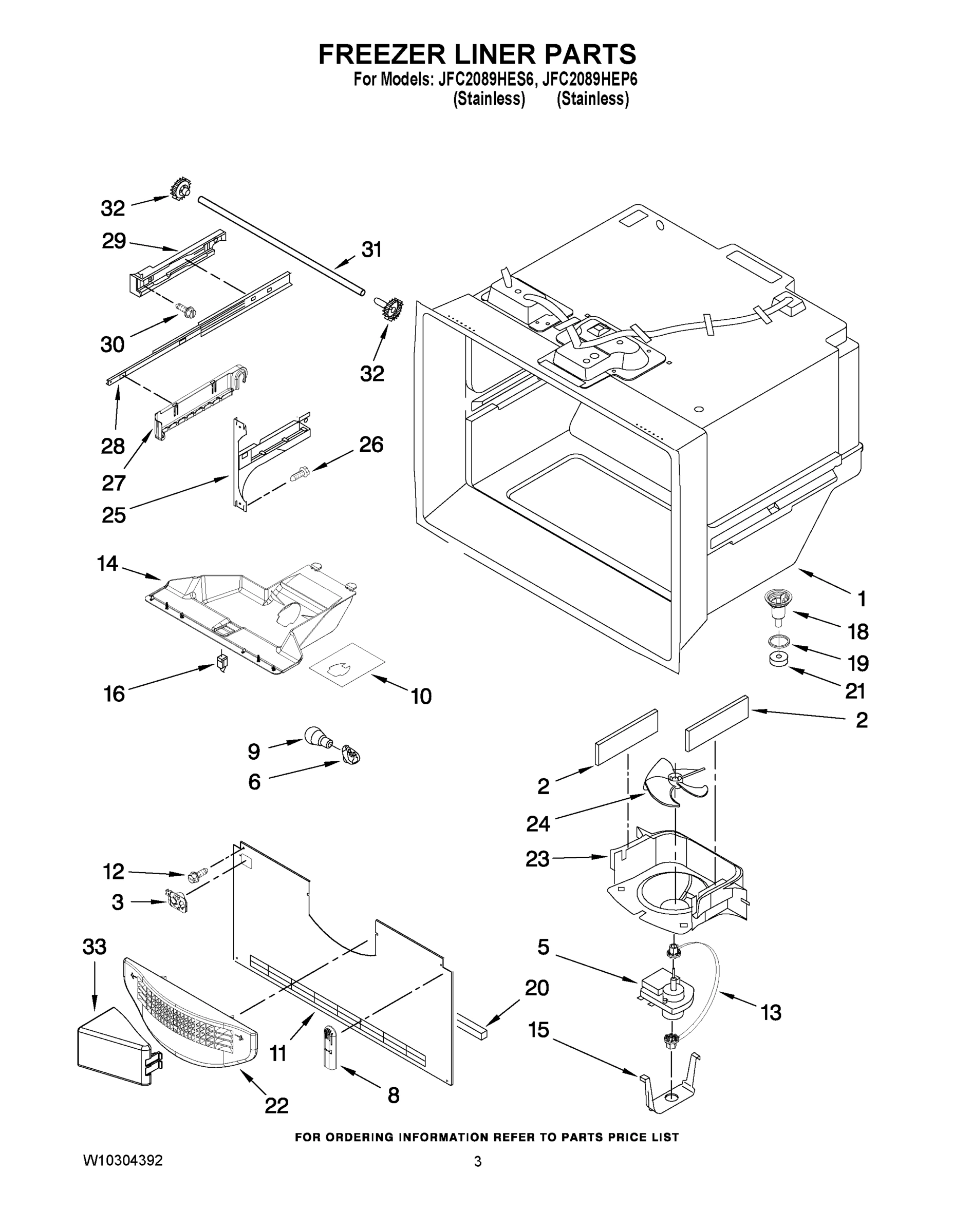 02 - FREEZER LINER PARTS