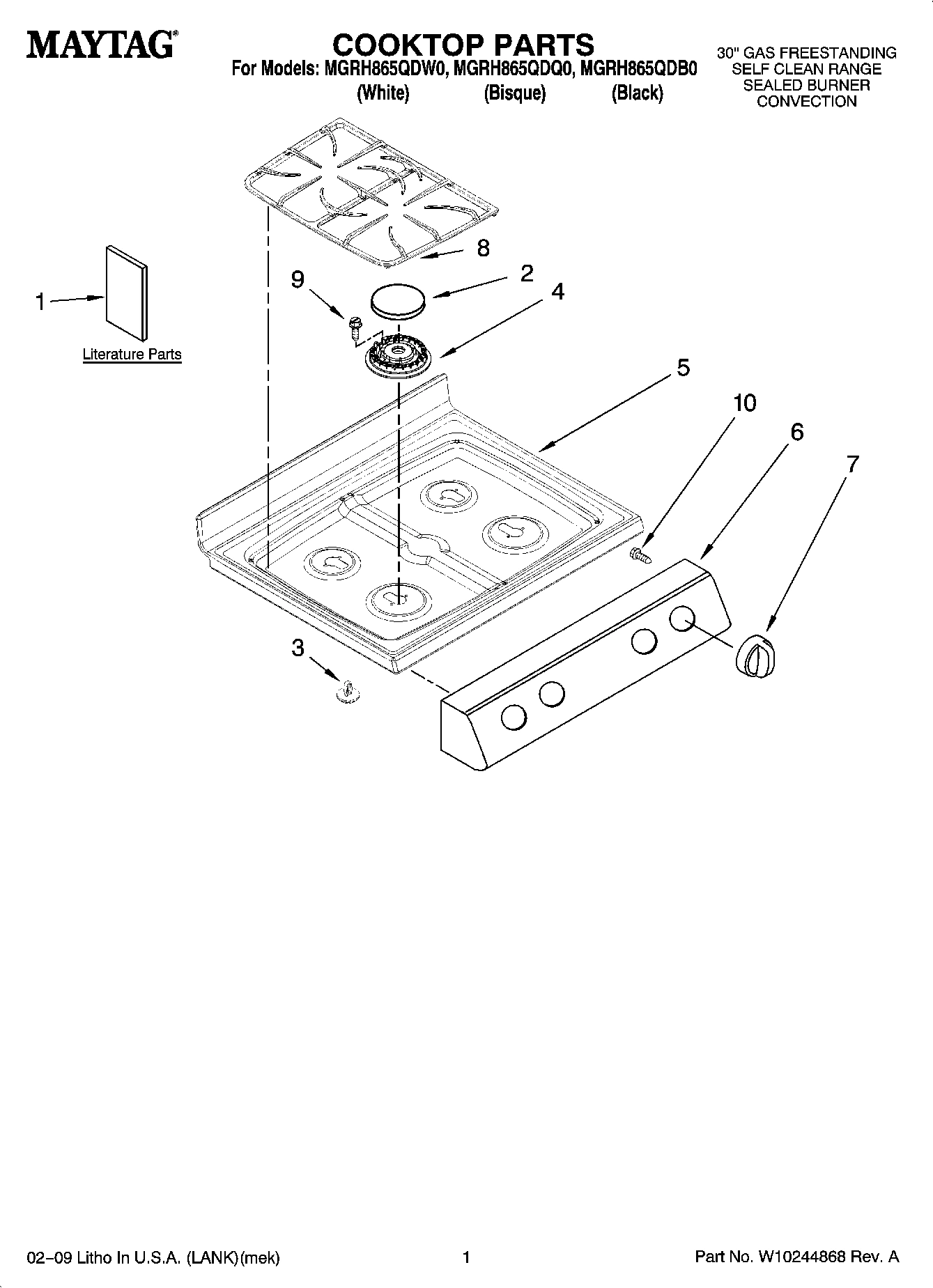01 - COOKTOP PARTS
