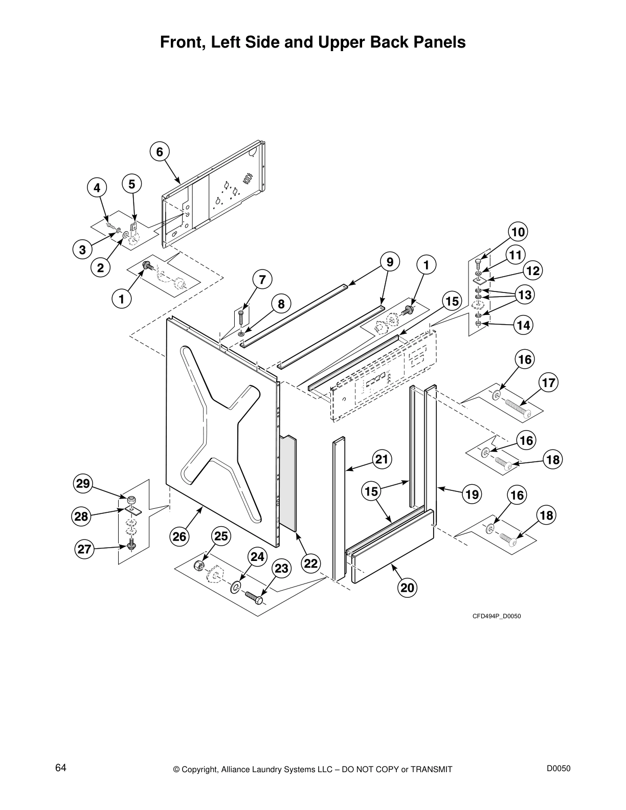 Front, Left Side and Upper Back Panels