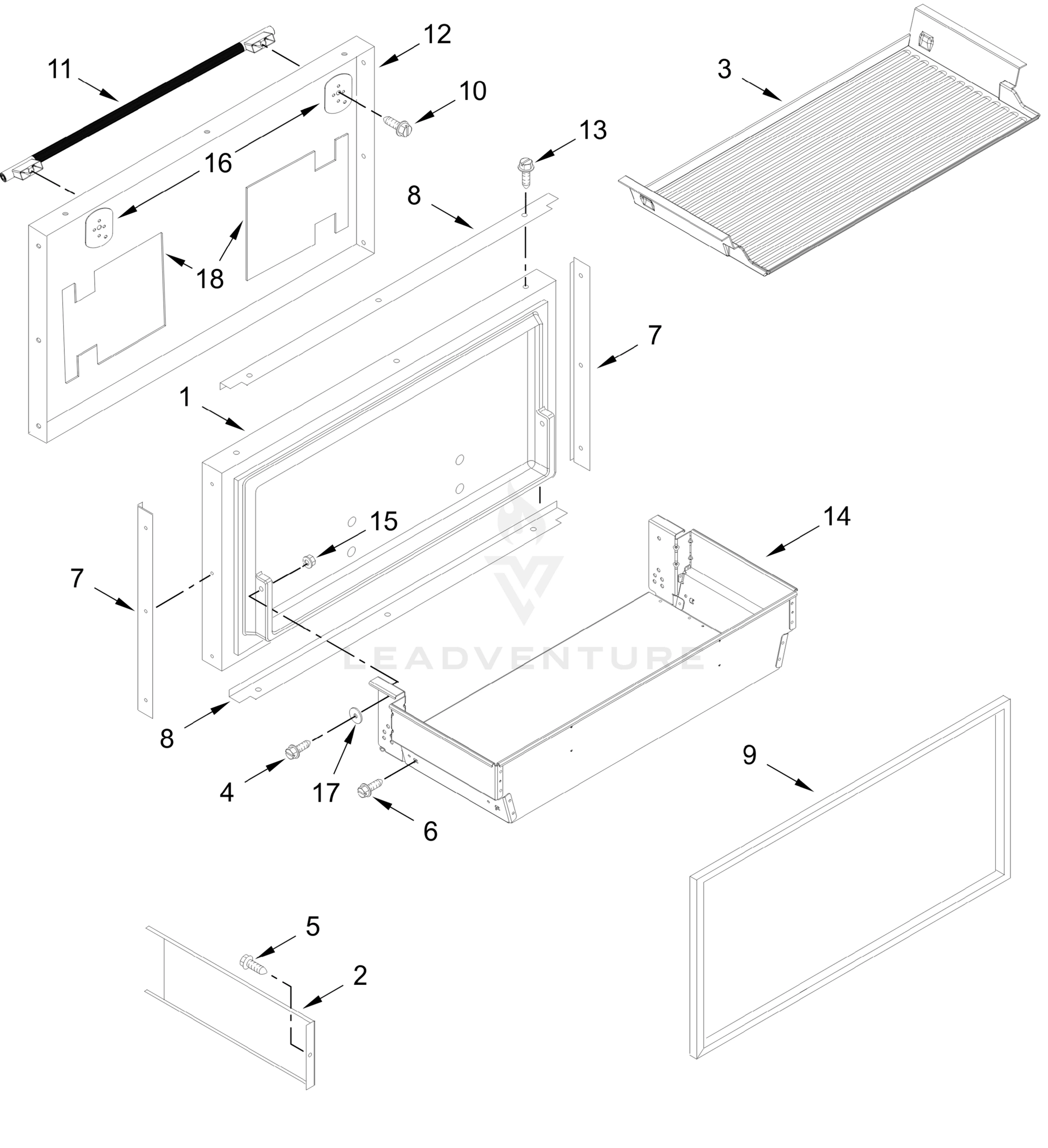 FREEZER DOOR AND BASKET PARTS