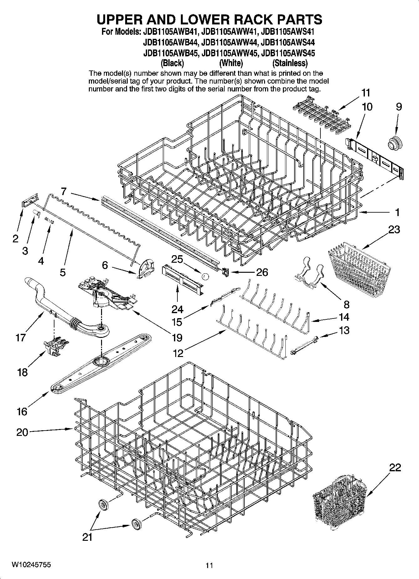 09 - UPPER AND LOWER RACK PARTS