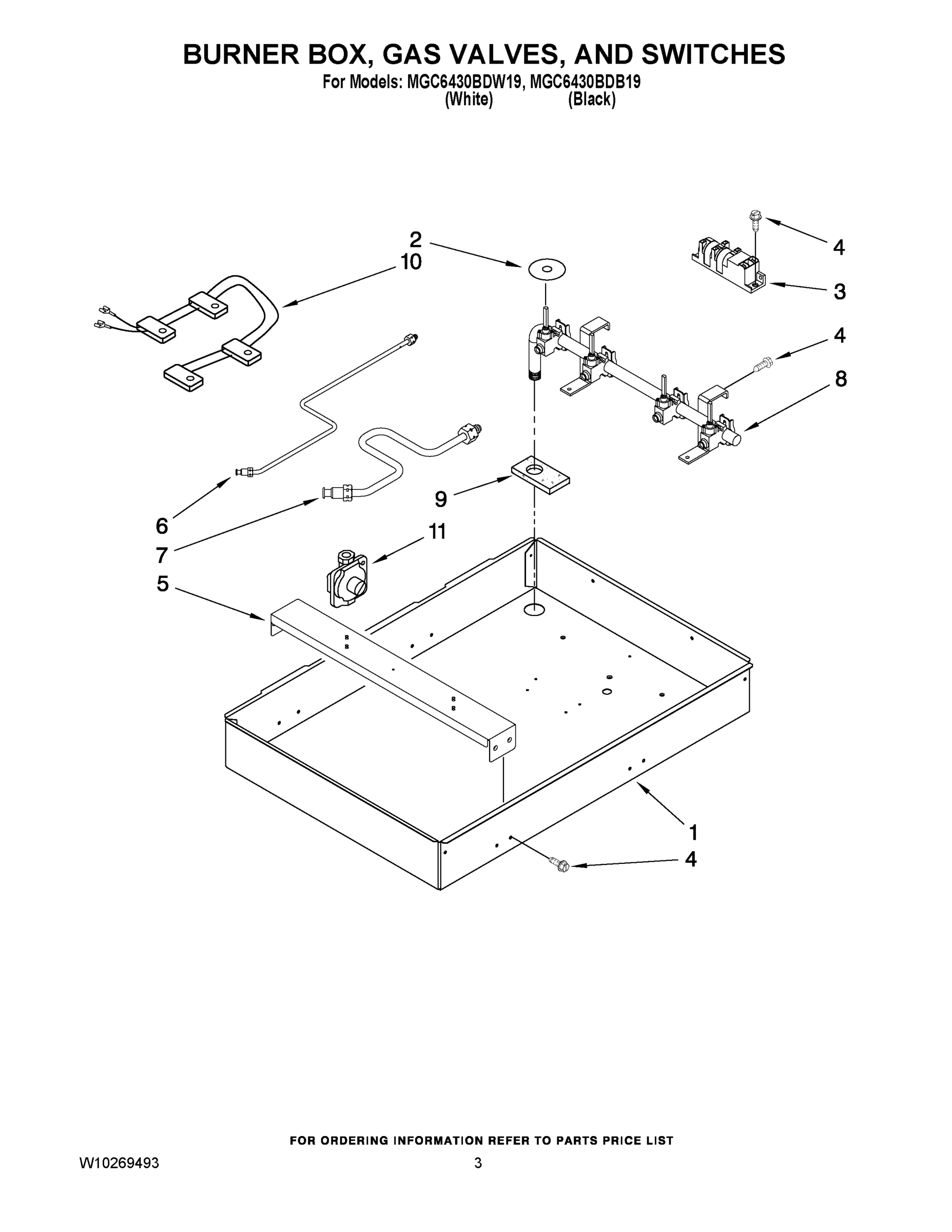 02 - BURNER BOX, GAS VALVES, AND SWITCHES