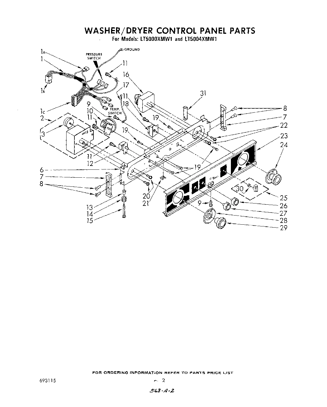 02 - WASHER/DRYER CONTROL PANEL