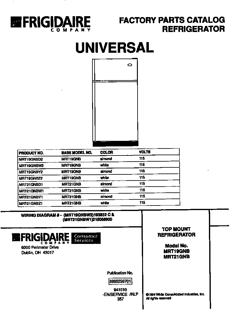 01 - TOP MOUNT REFRIGERATOR