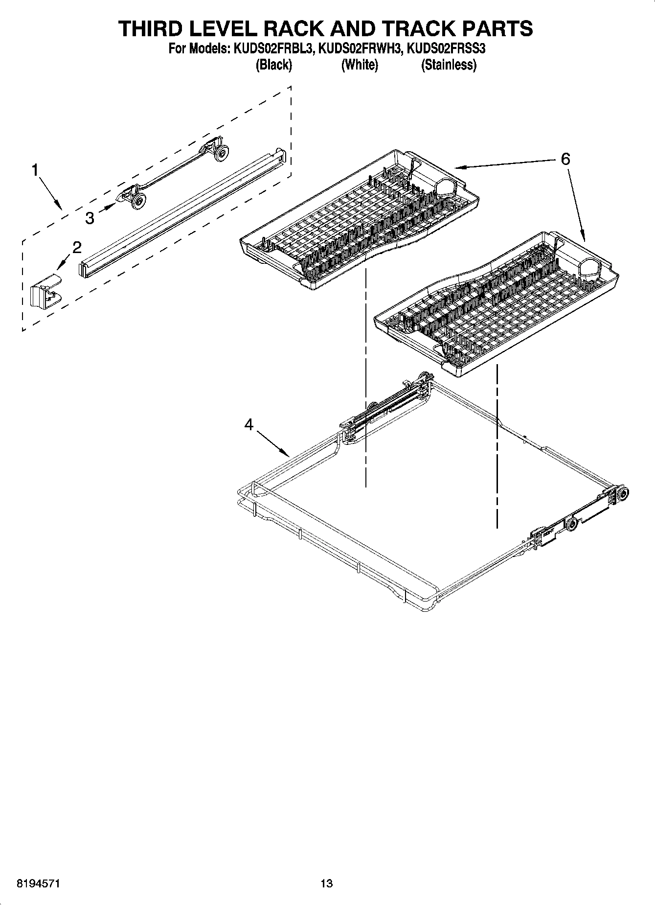 10 - THIRD LEVEL RACK AND TRACK PARTS
