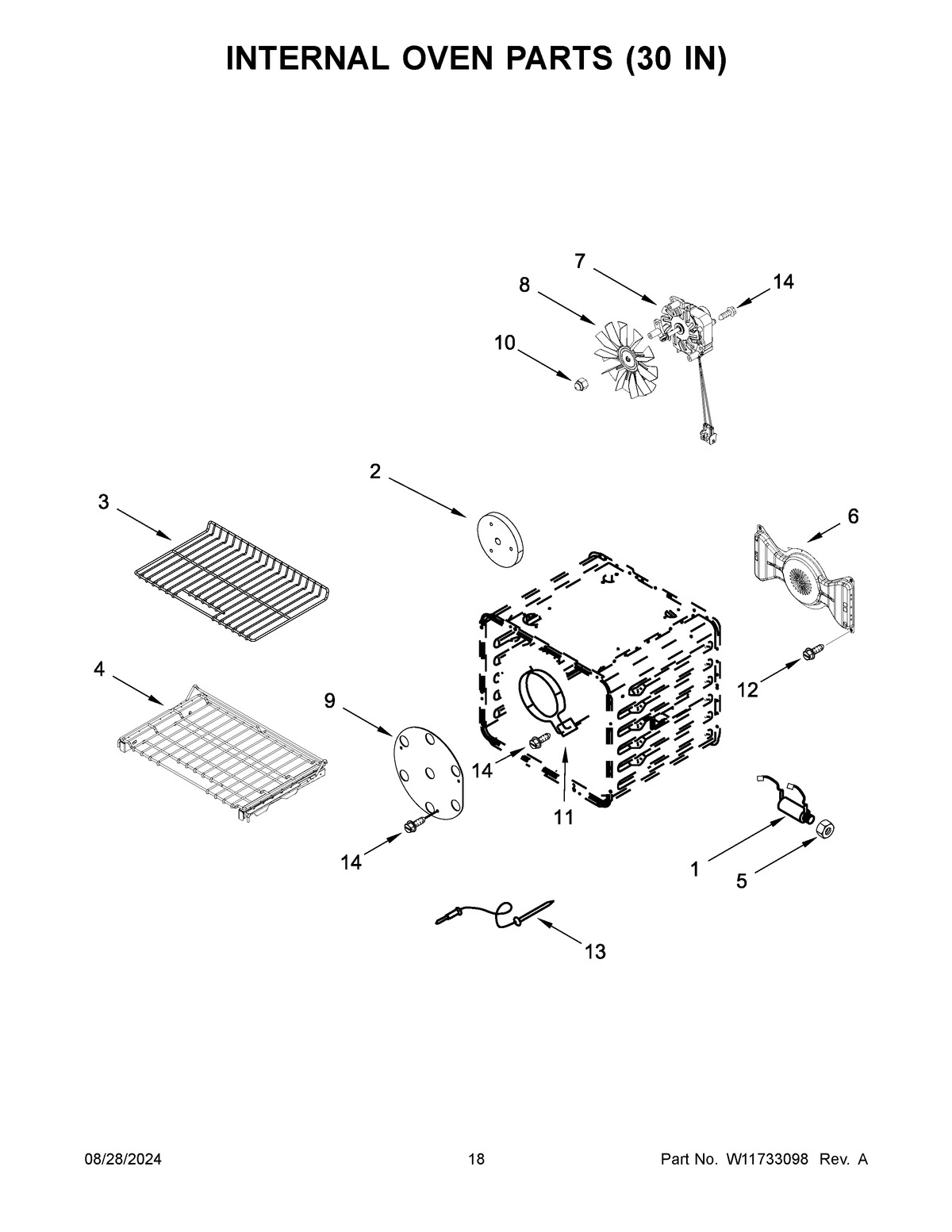 10 - INTERNAL OVEN PARTS (30 IN)