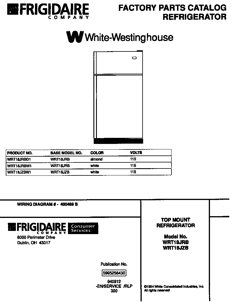 01 - TOP MOUNT REFRIGERATOR