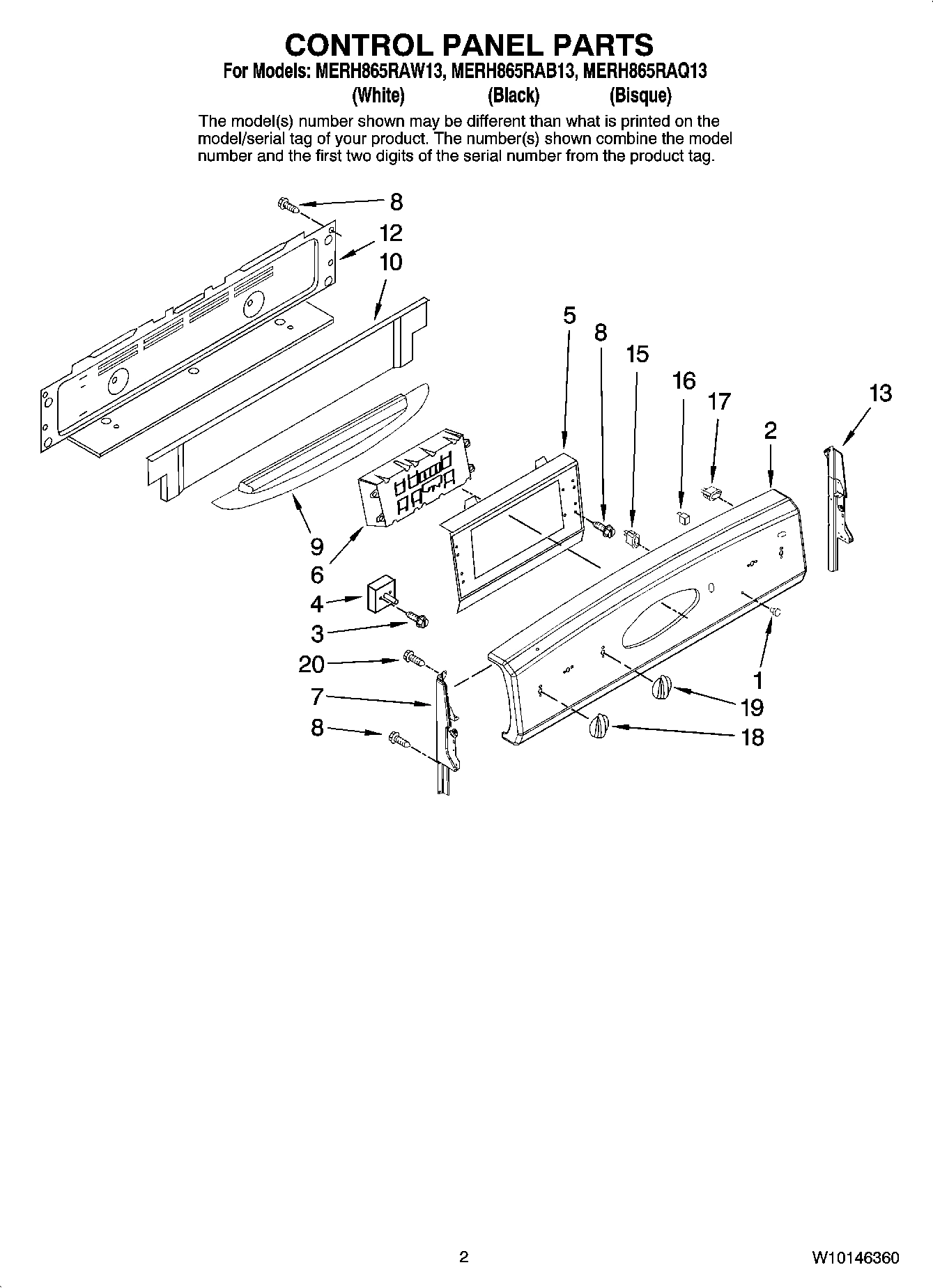 02 - CONTROL PANEL PARTS