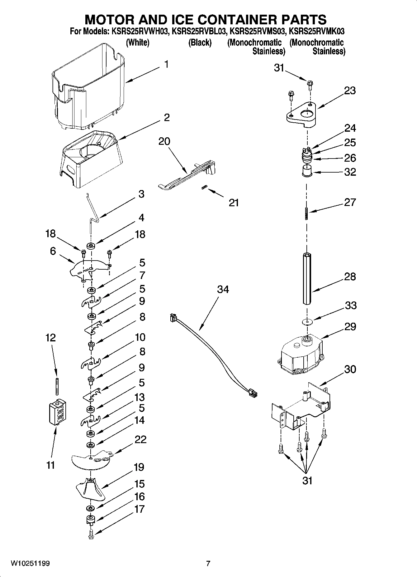 05 - MOTOR AND ICE CONTAINER PARTS