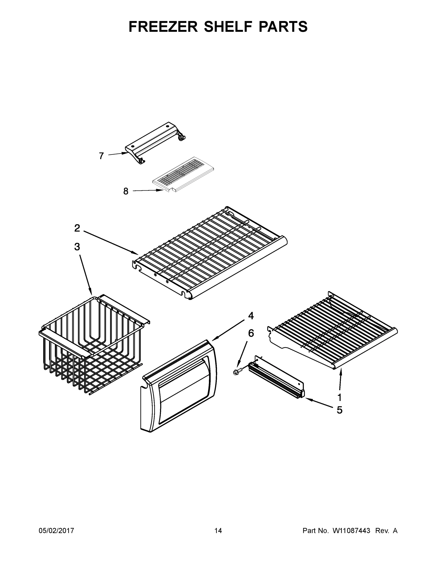 08 - FREEZER SHELF PARTS