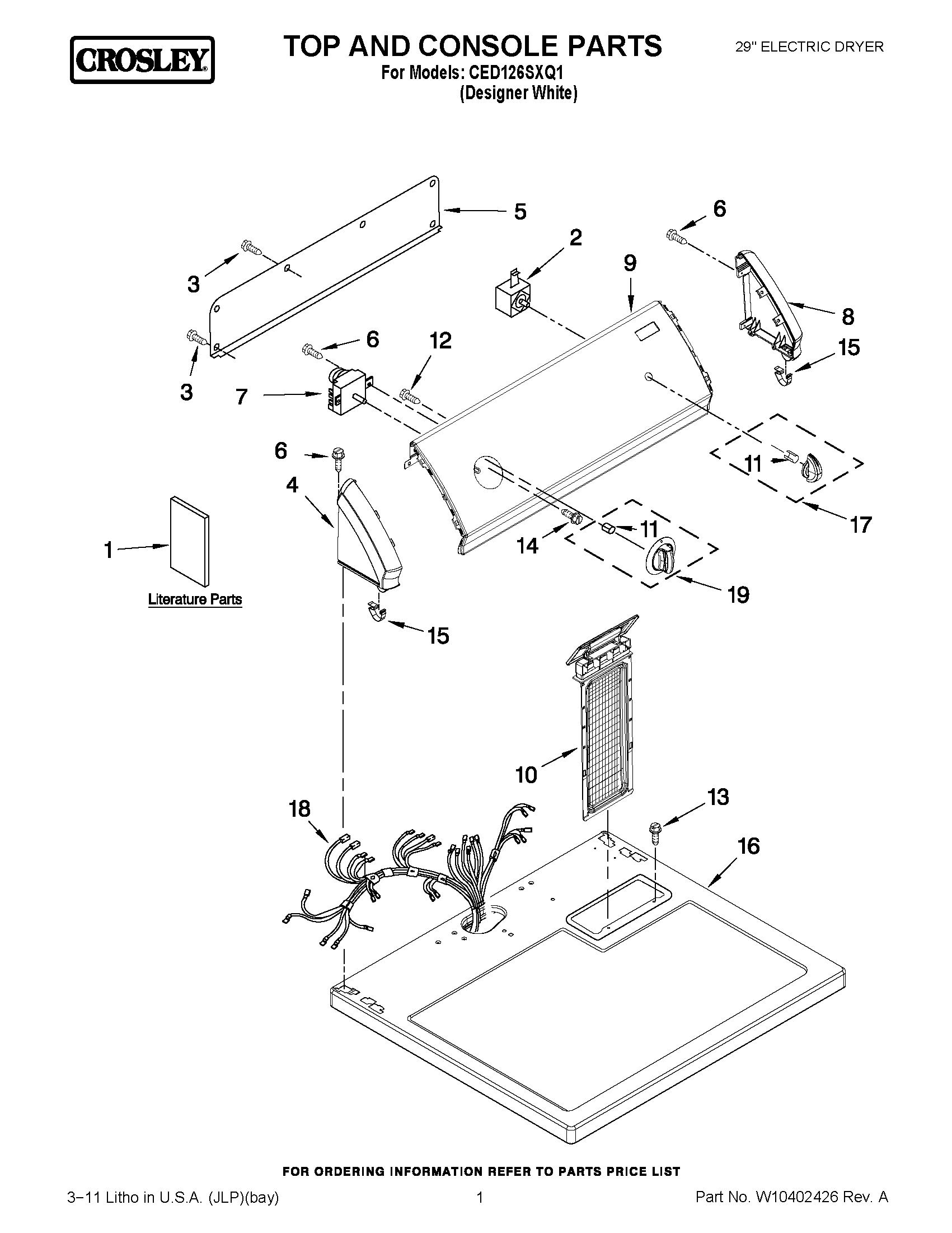 01 - TOP AND CONSOLE PARTS