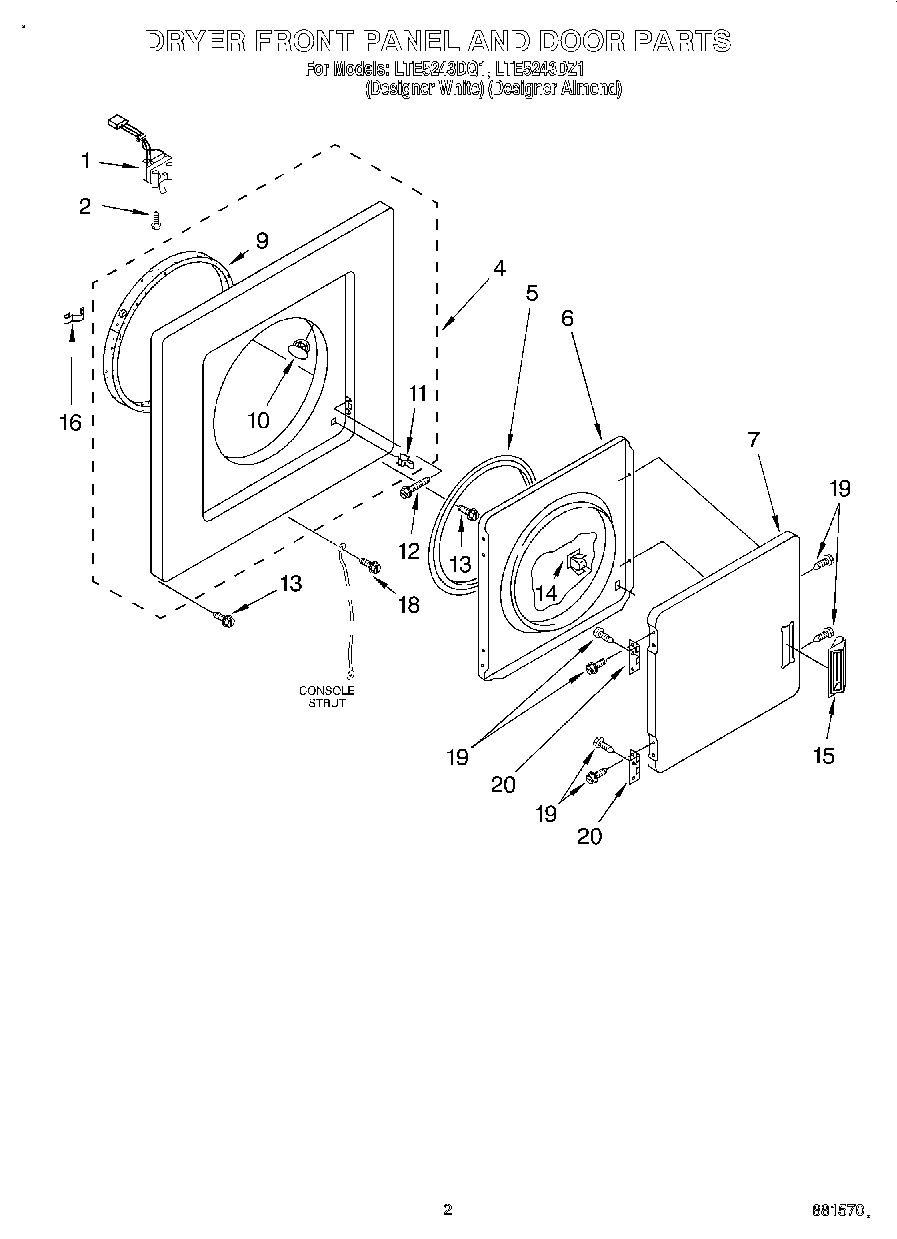 02 - DRYER FRONT PANEL AND DOOR