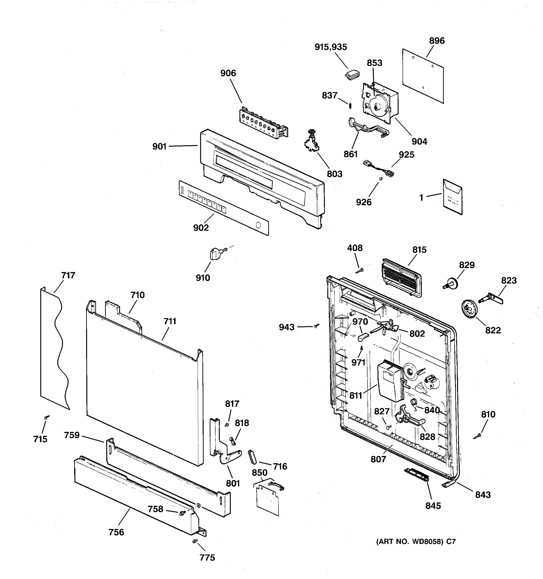 ESCUTCHEON & DOOR ASSEMBLY