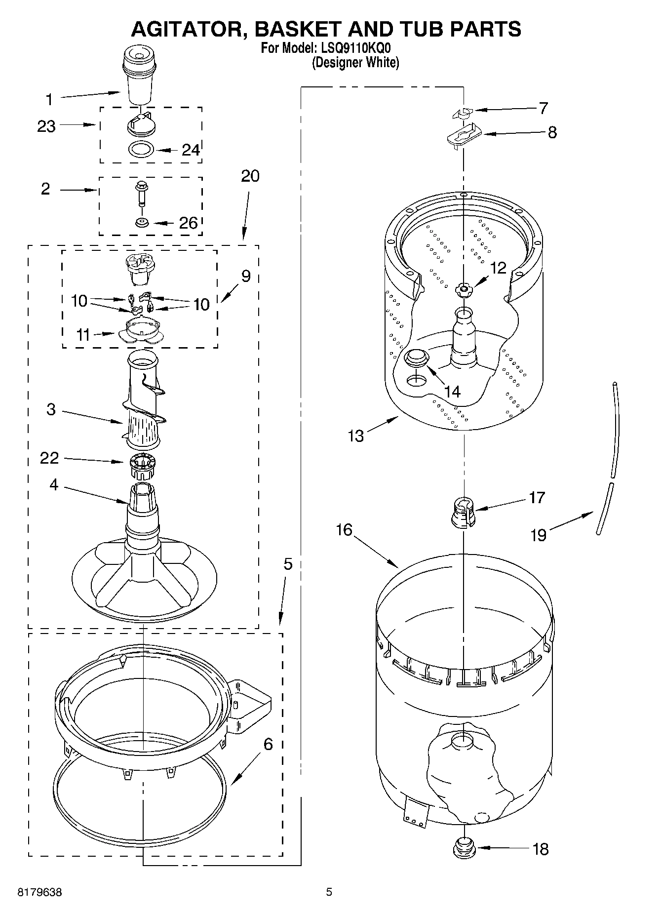 03 - AGITATOR, BASKET AND TUB