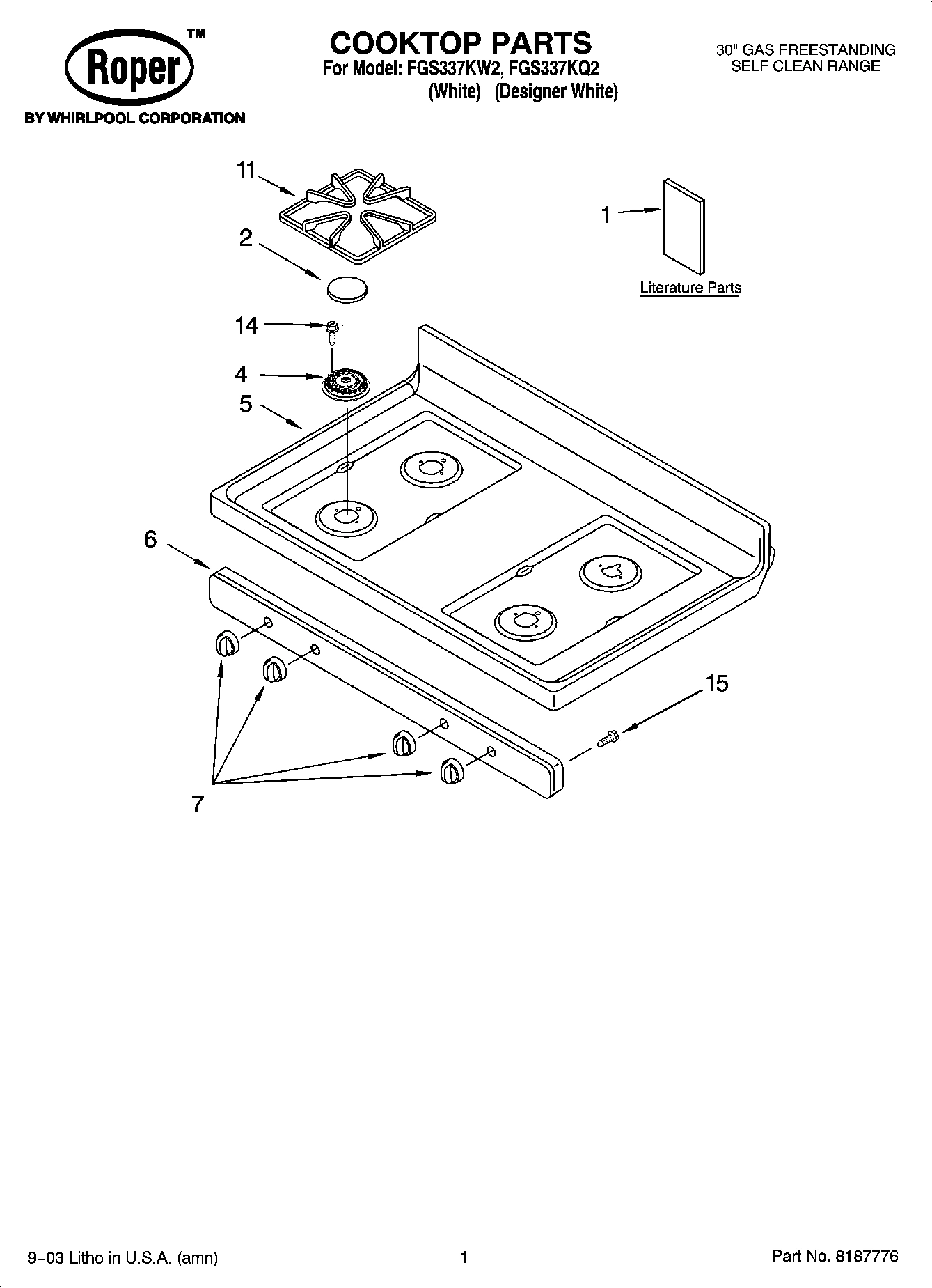 01 - COOKTOP PARTS