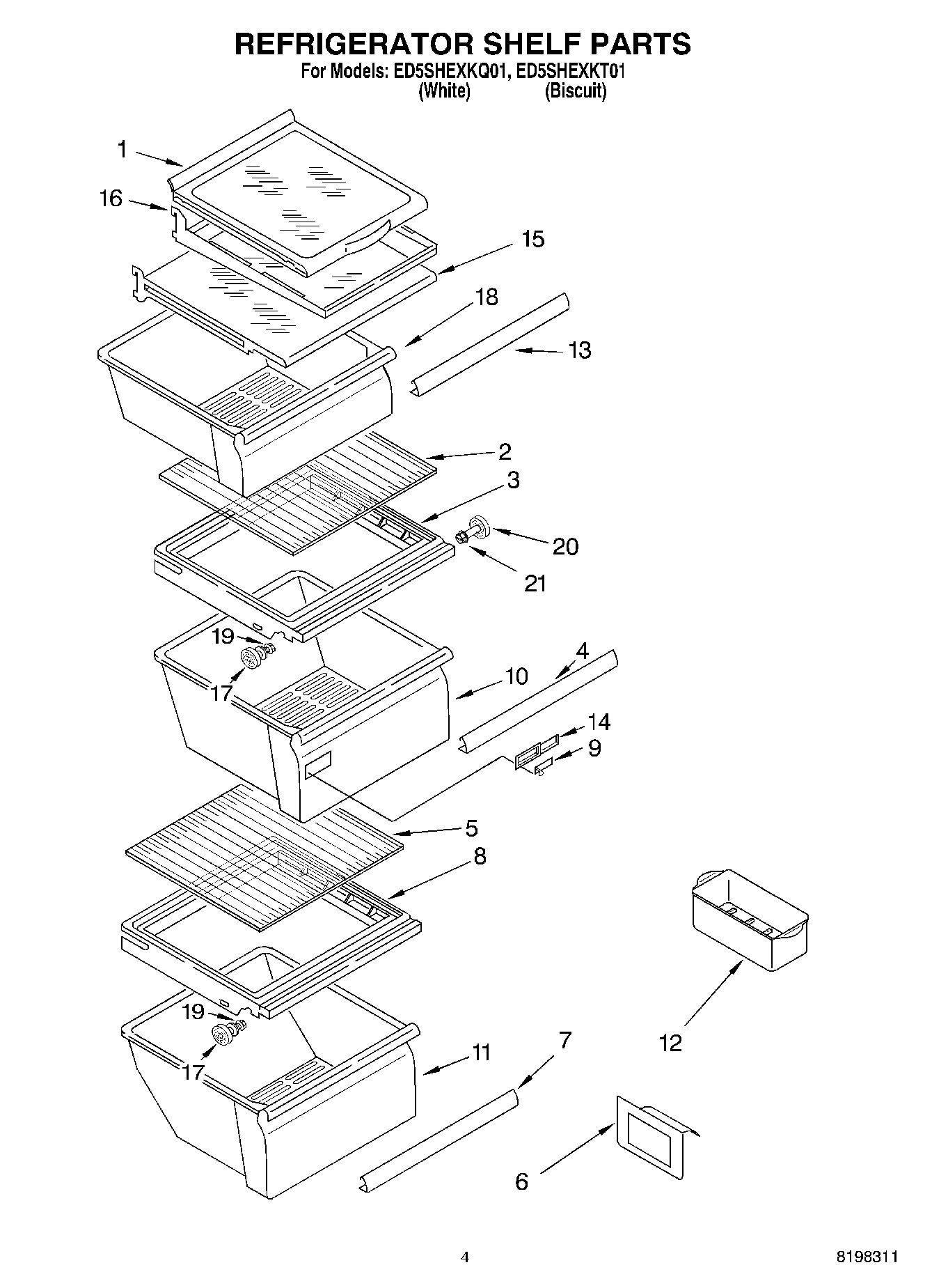03 - REFRIGERATOR SHELF PARTS