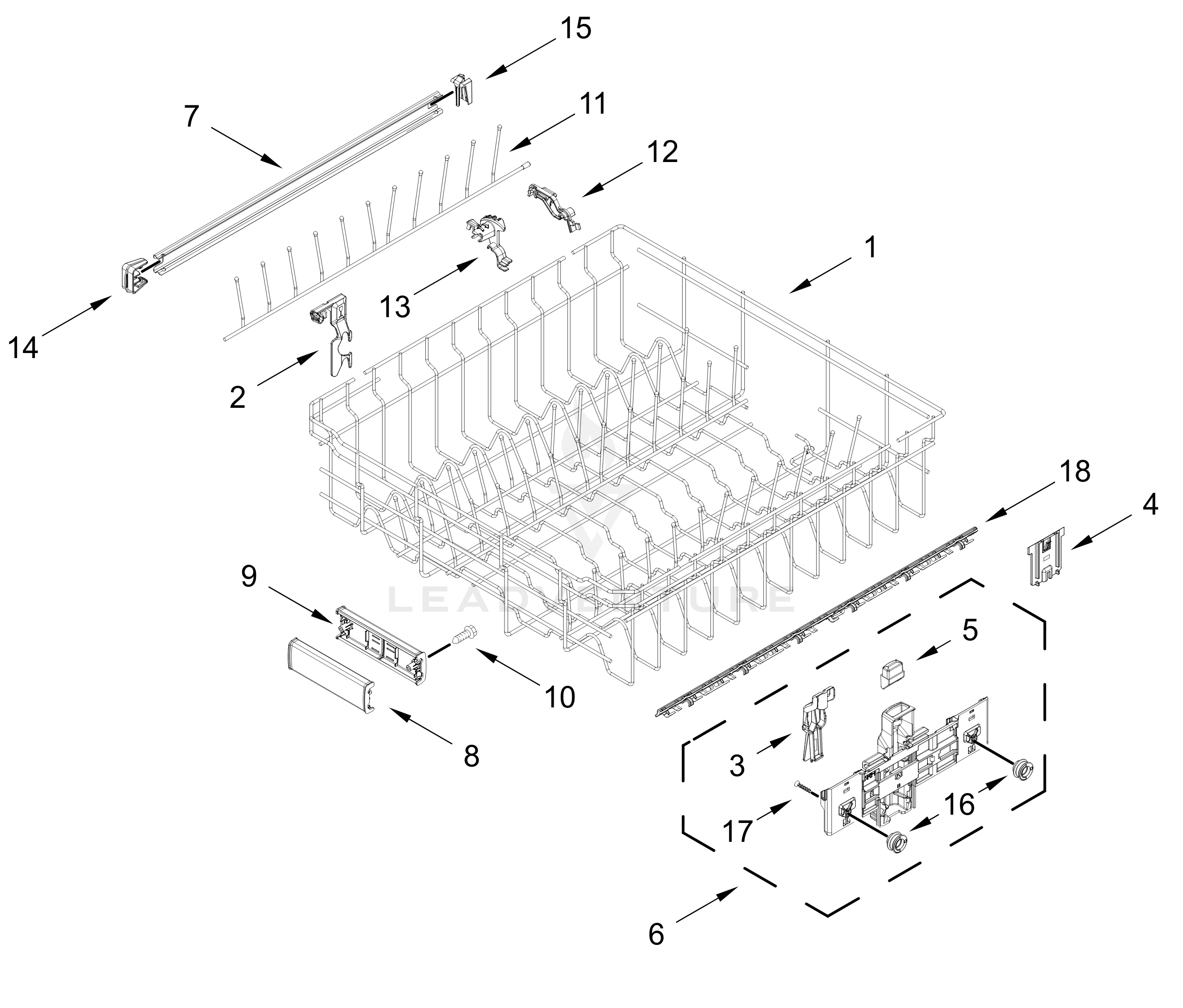 UPPER RACK AND TRACK PARTS