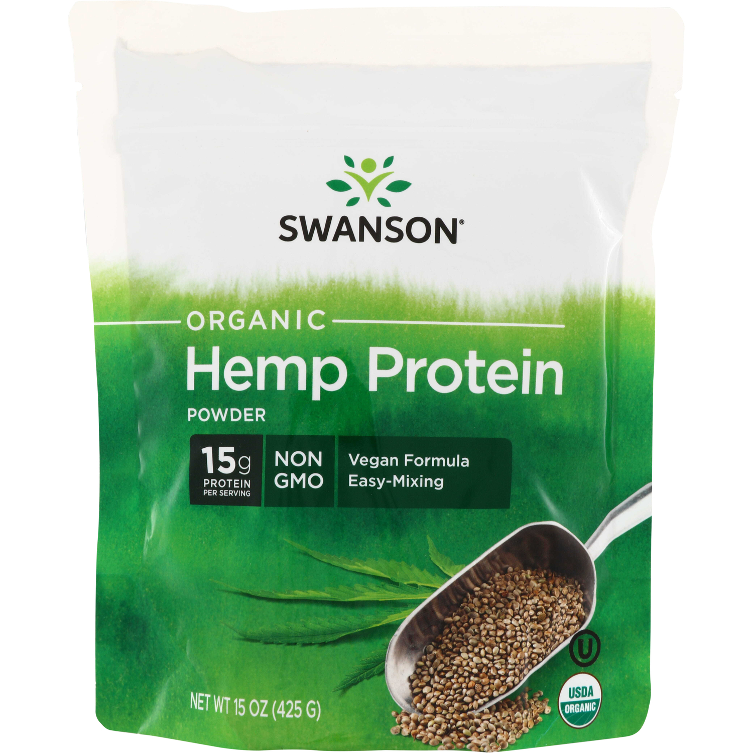 Swanson Vitamins Organic Hemp Protein Powder | 15 oz Powder