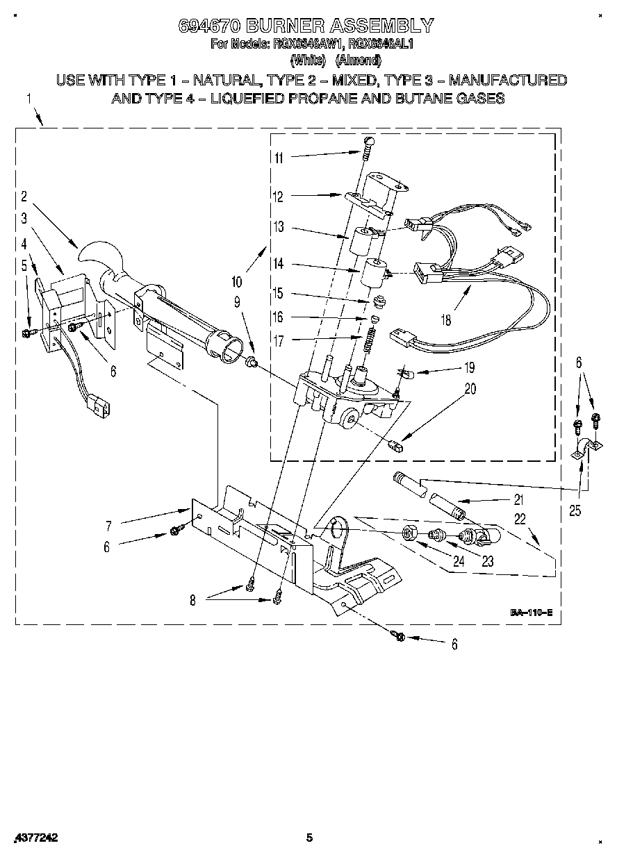 03 - 694670 BURNER ASSEMBLY