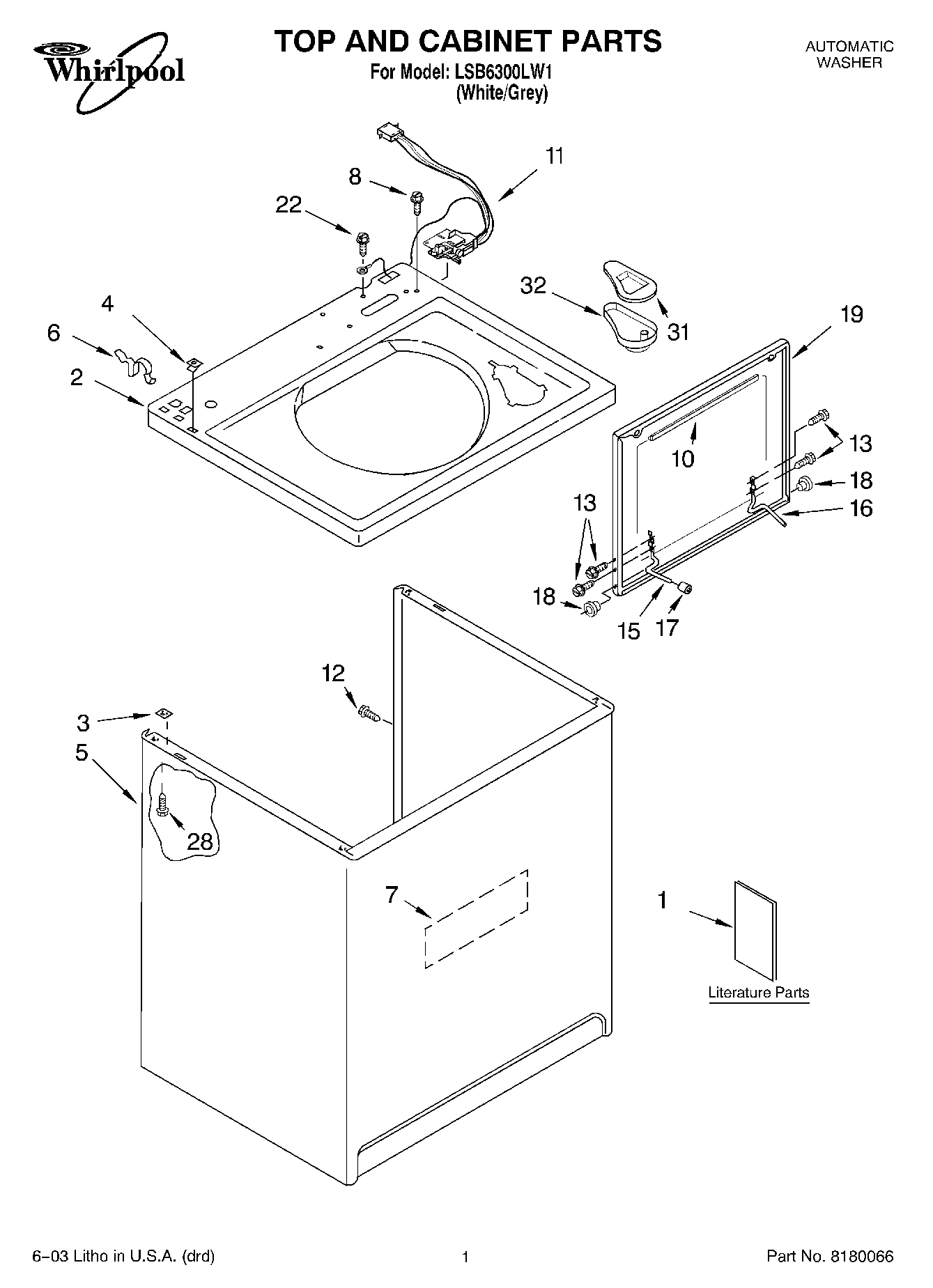 01 - TOP AND CABINET PARTS