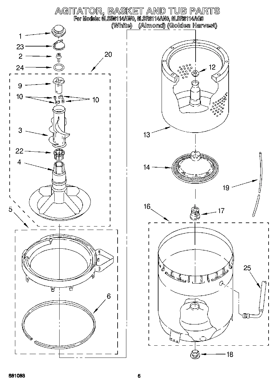 04 - AGITATOR, BASKET AND TUB