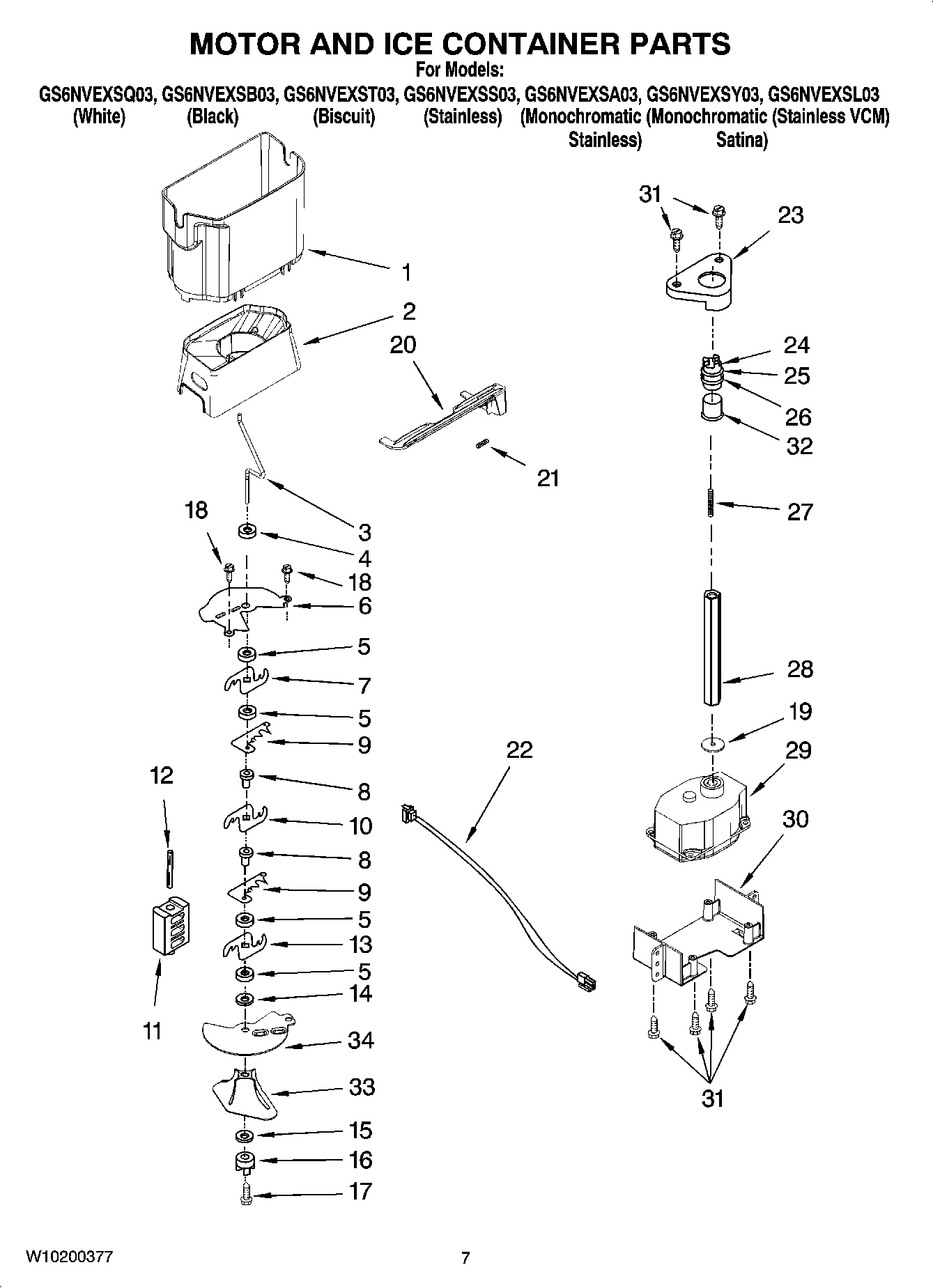 05 - MOTOR AND ICE CONTAINER PARTS