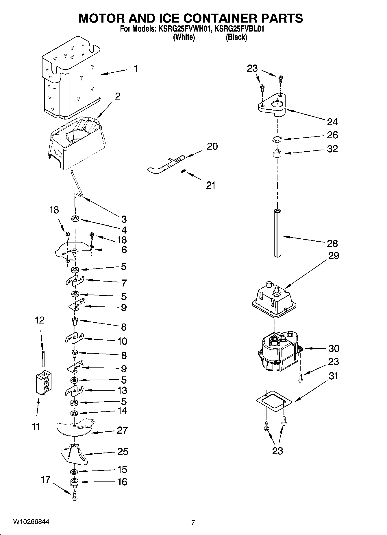 05 - MOTOR AND ICE CONTAINER PARTS