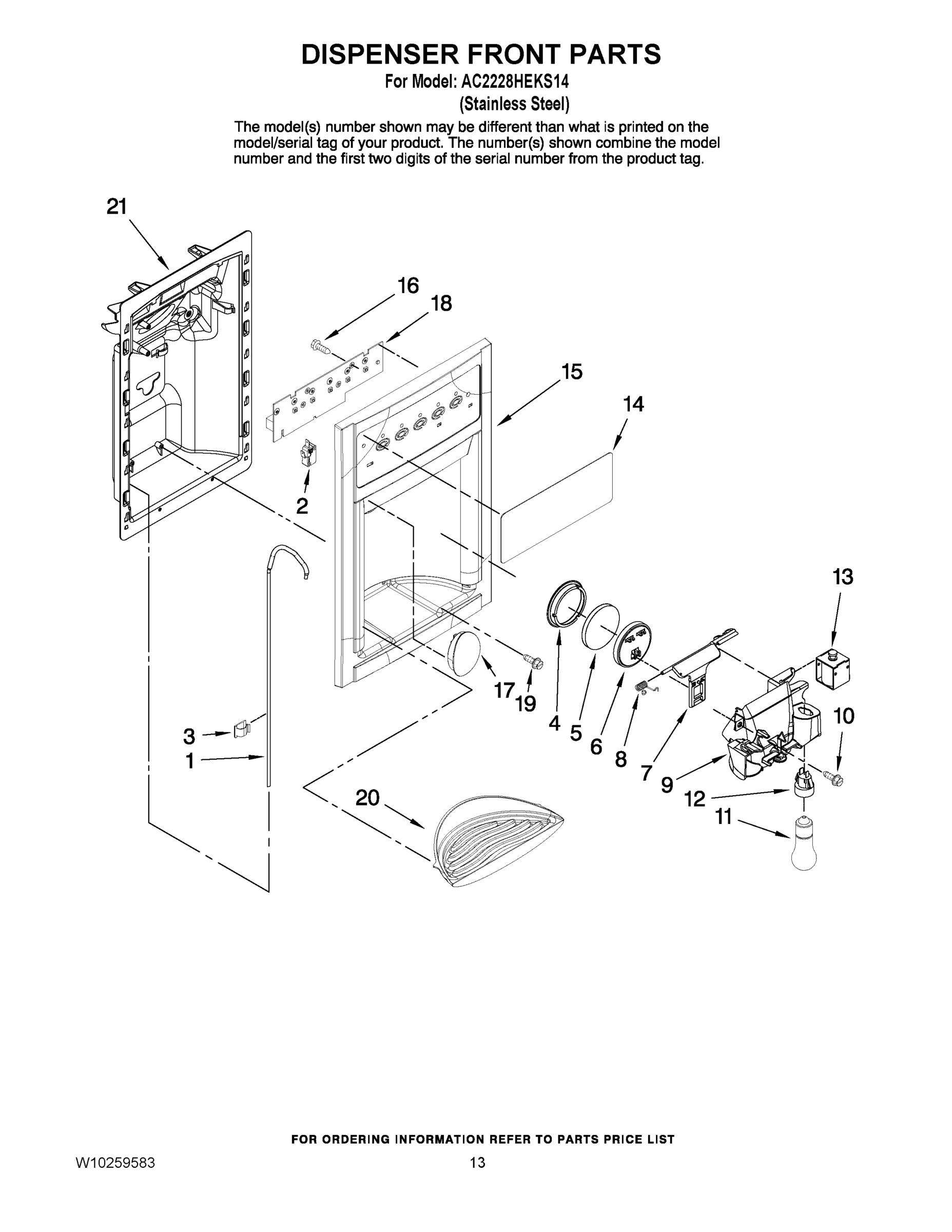 08 - DISPENSER FRONT PARTS