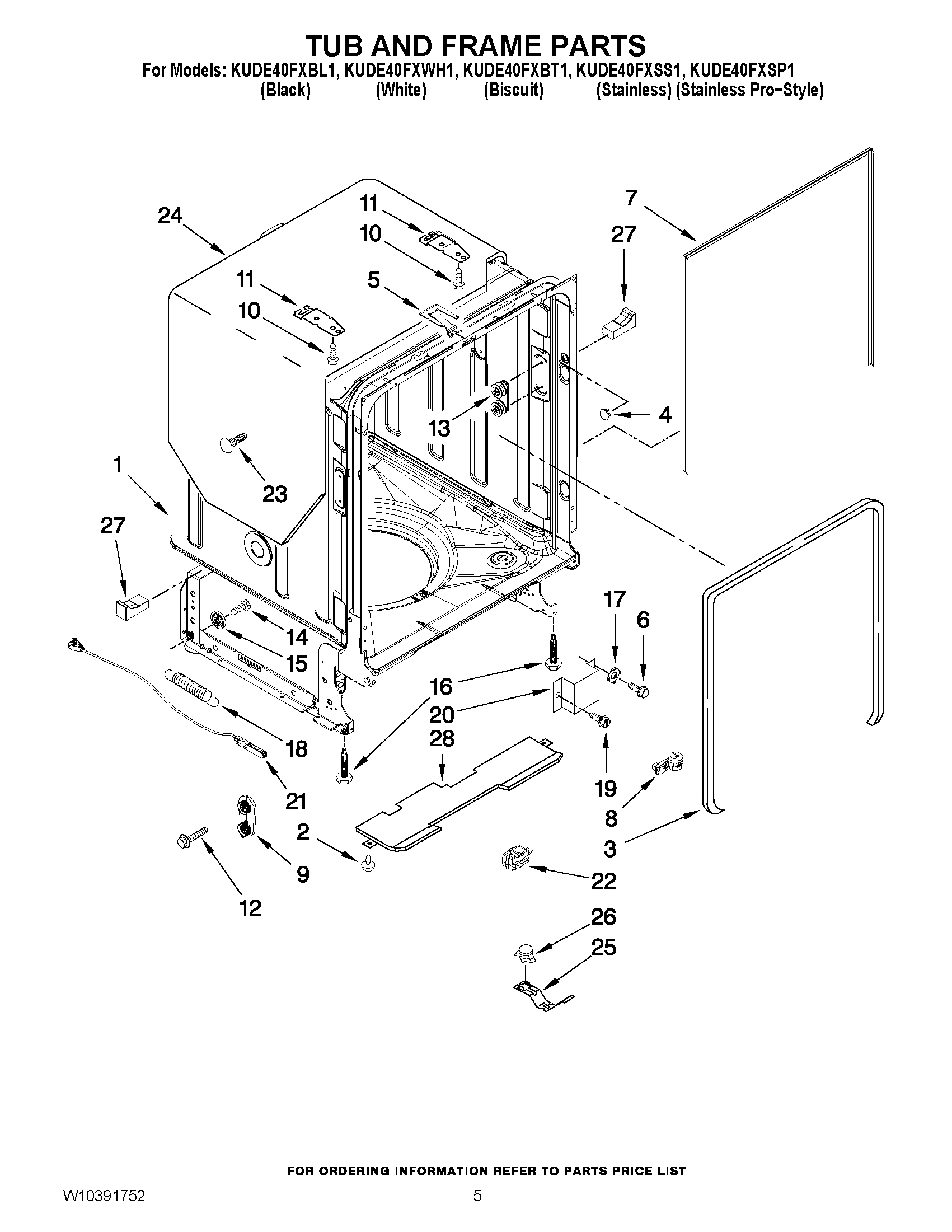 05 - TUB AND FRAME PARTS